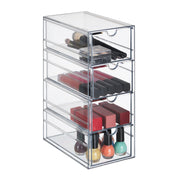 Schubladenbox mit 4 Fächern Transparent von Relaxdays