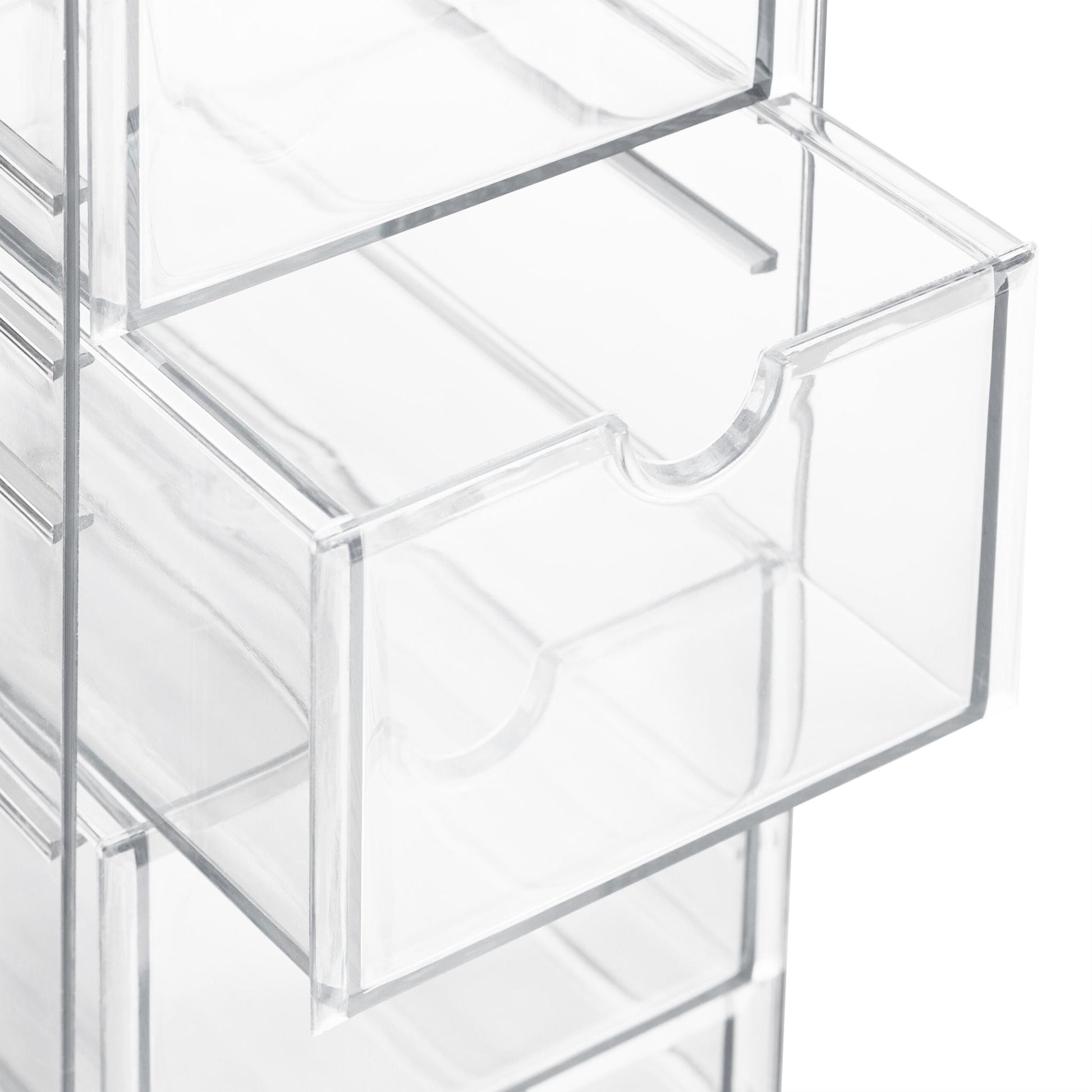 Schubladenbox mit 4 Fächern Transparent von Relaxdays