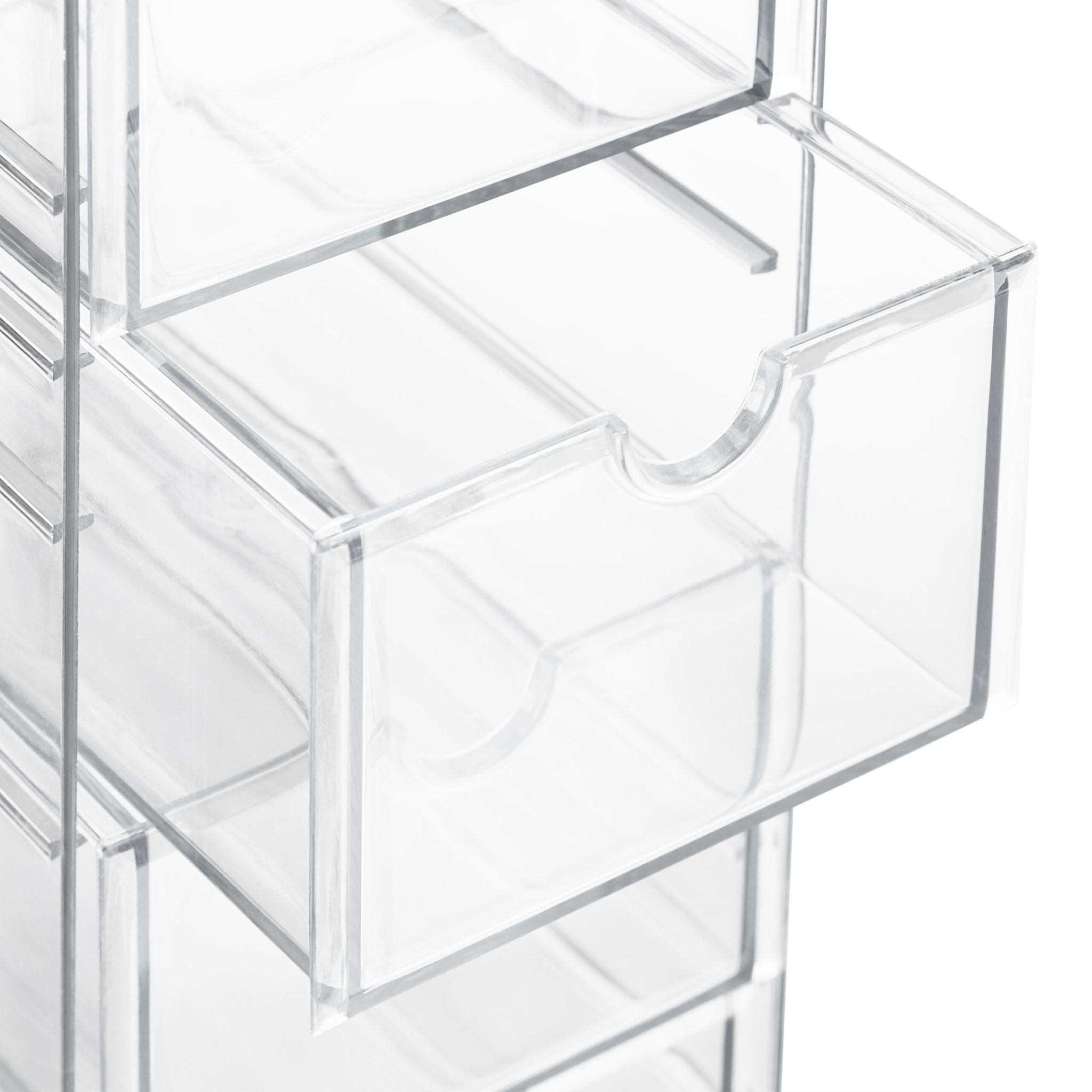 Schubladenbox mit 4 Fächern Transparent von Relaxdays