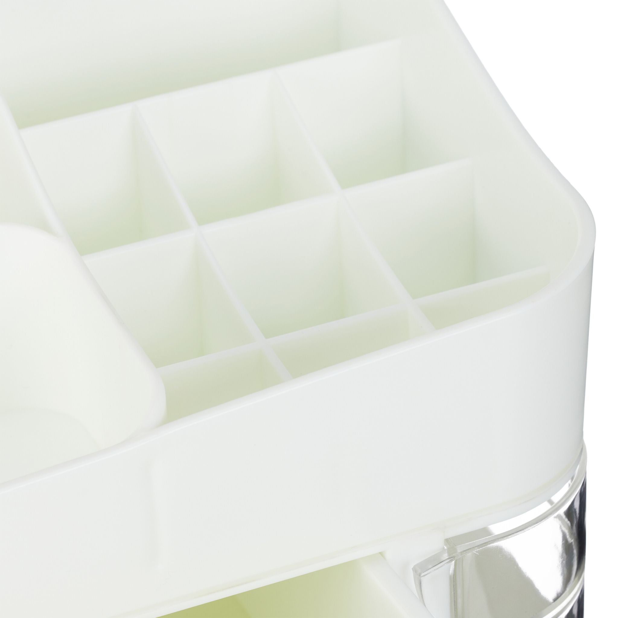 Make Up Organizer mit Schublade Weiss-Transparent-Grau von Relaxdays