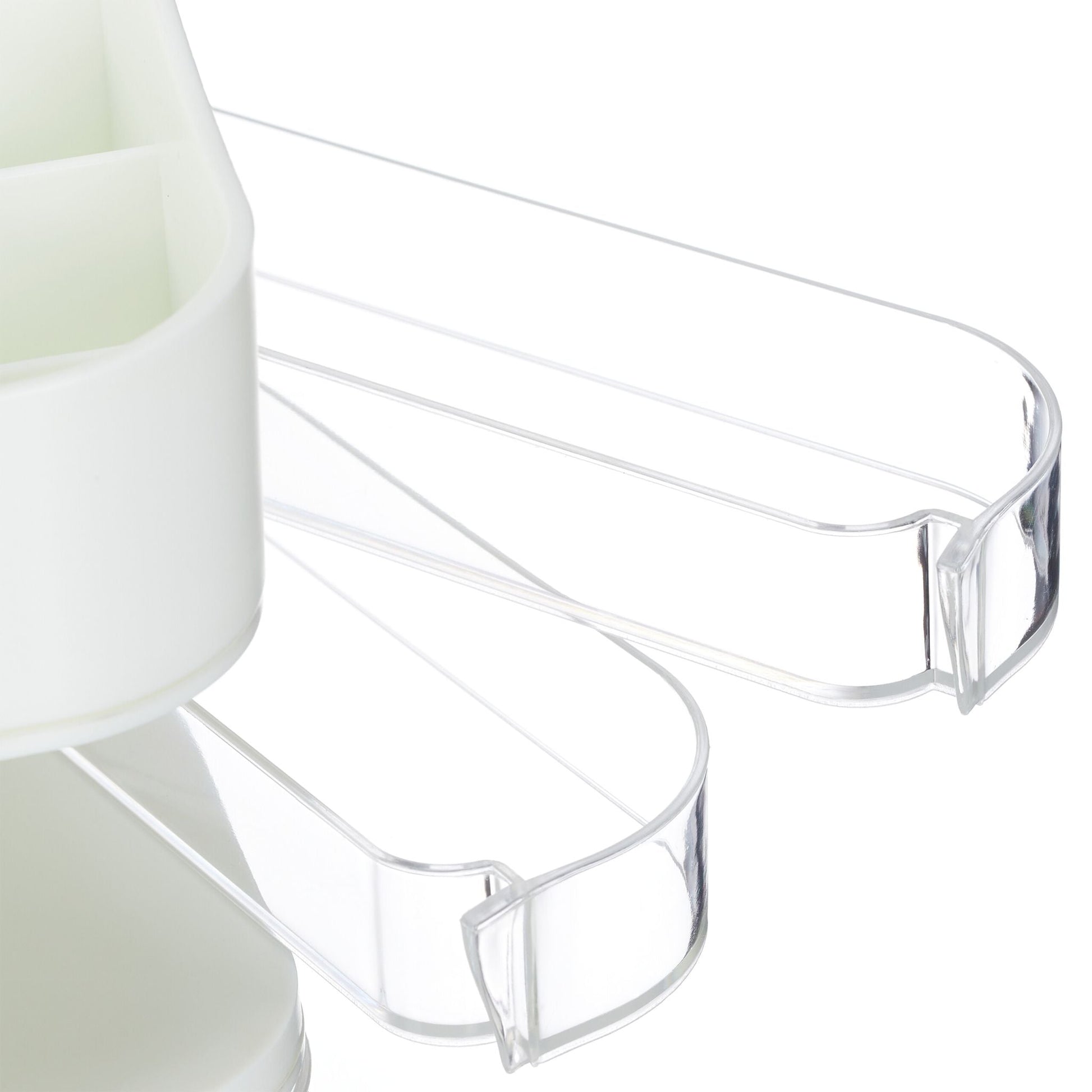 Make Up Organizer mit Schublade Weiss-Transparent-Grau von Relaxdays