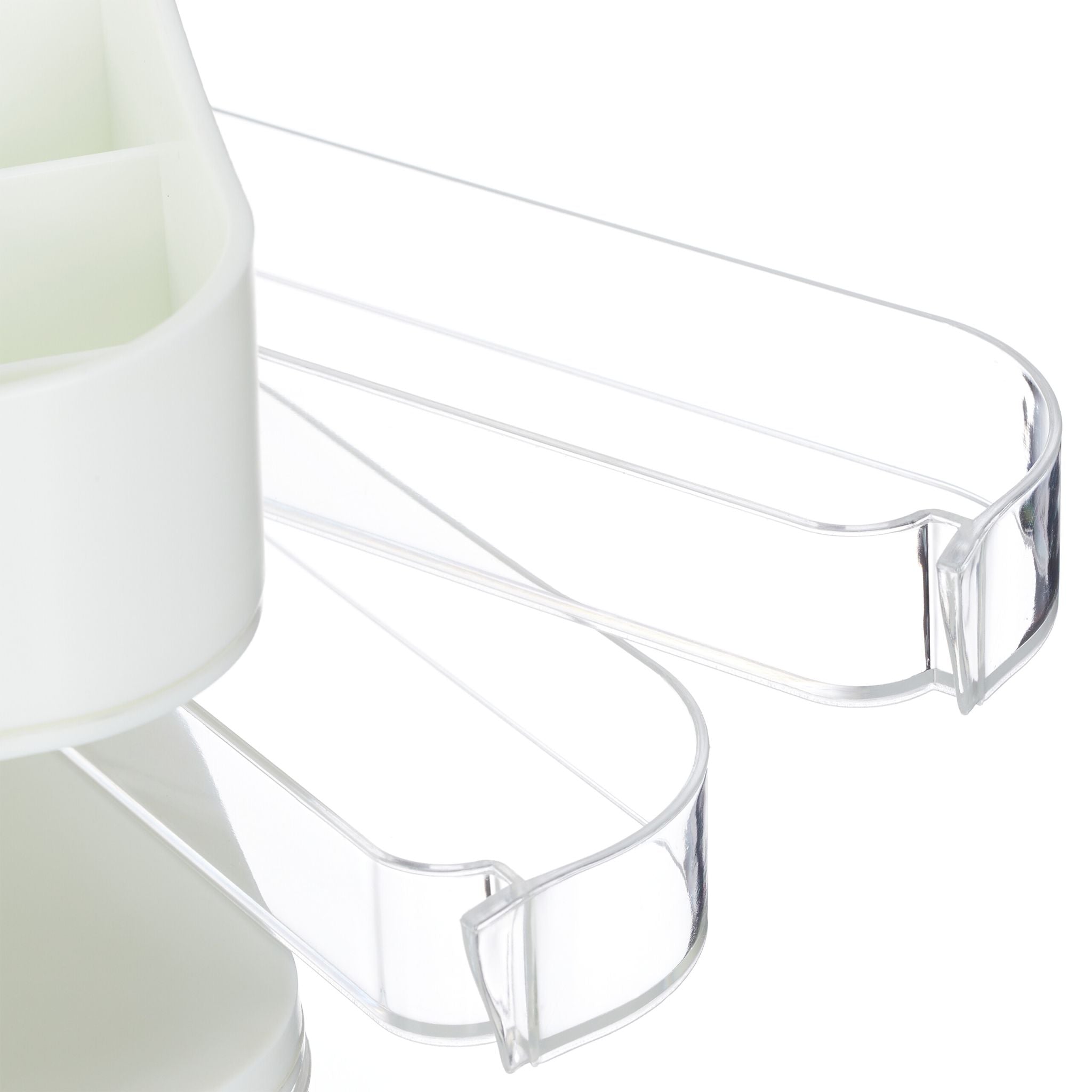 Make Up Organizer mit Schublade Weiss-Transparent-Grau von Relaxdays
