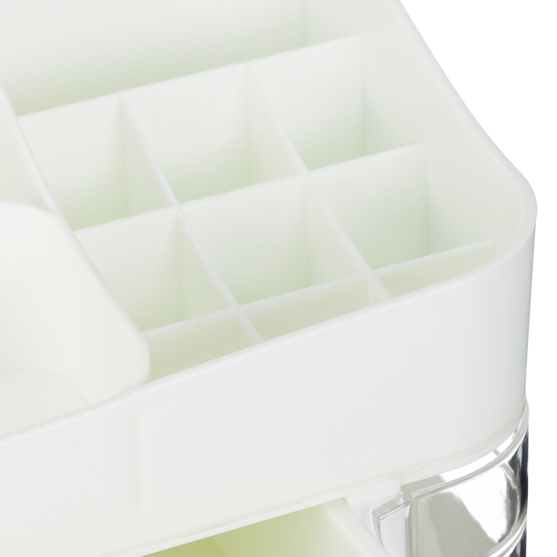 Make Up Organizer mit Schubladen Weiss-Transparent-Grau von Relaxdays