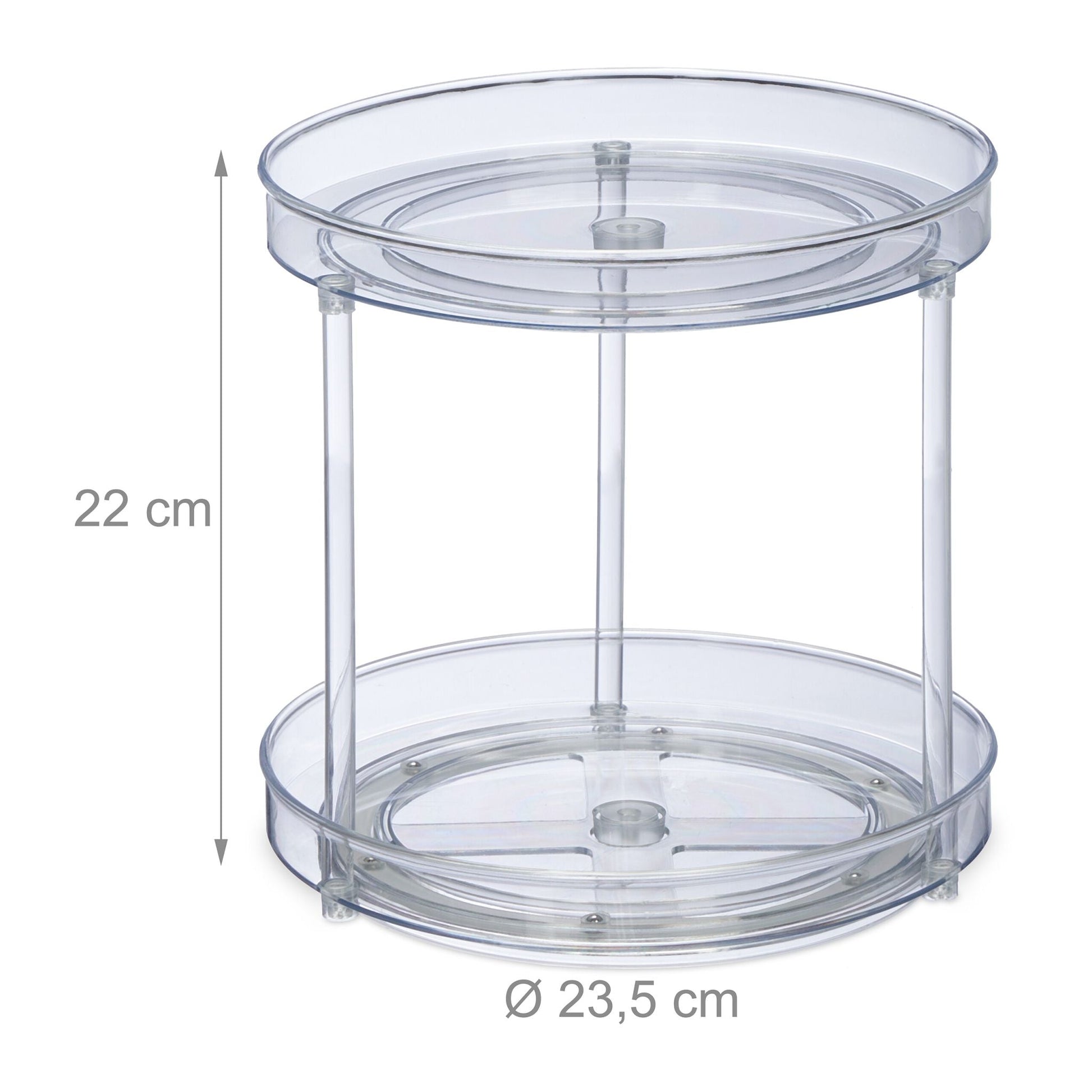 Doppelstöckiger Drehteller Ø 23,5cm Transparent von Relaxdays