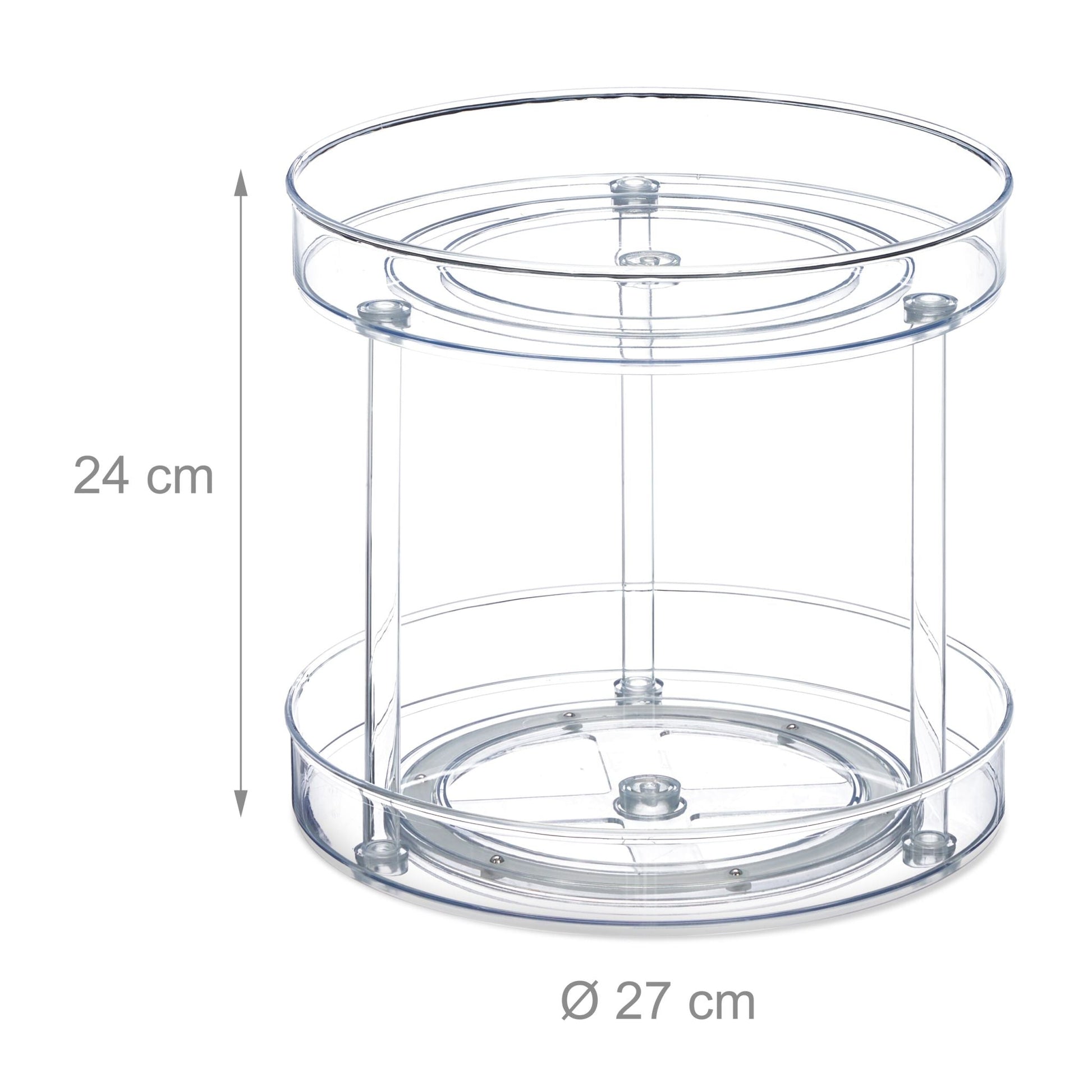 Doppelstöckiger Drehteller Ø 27cm Transparent von Relaxdays