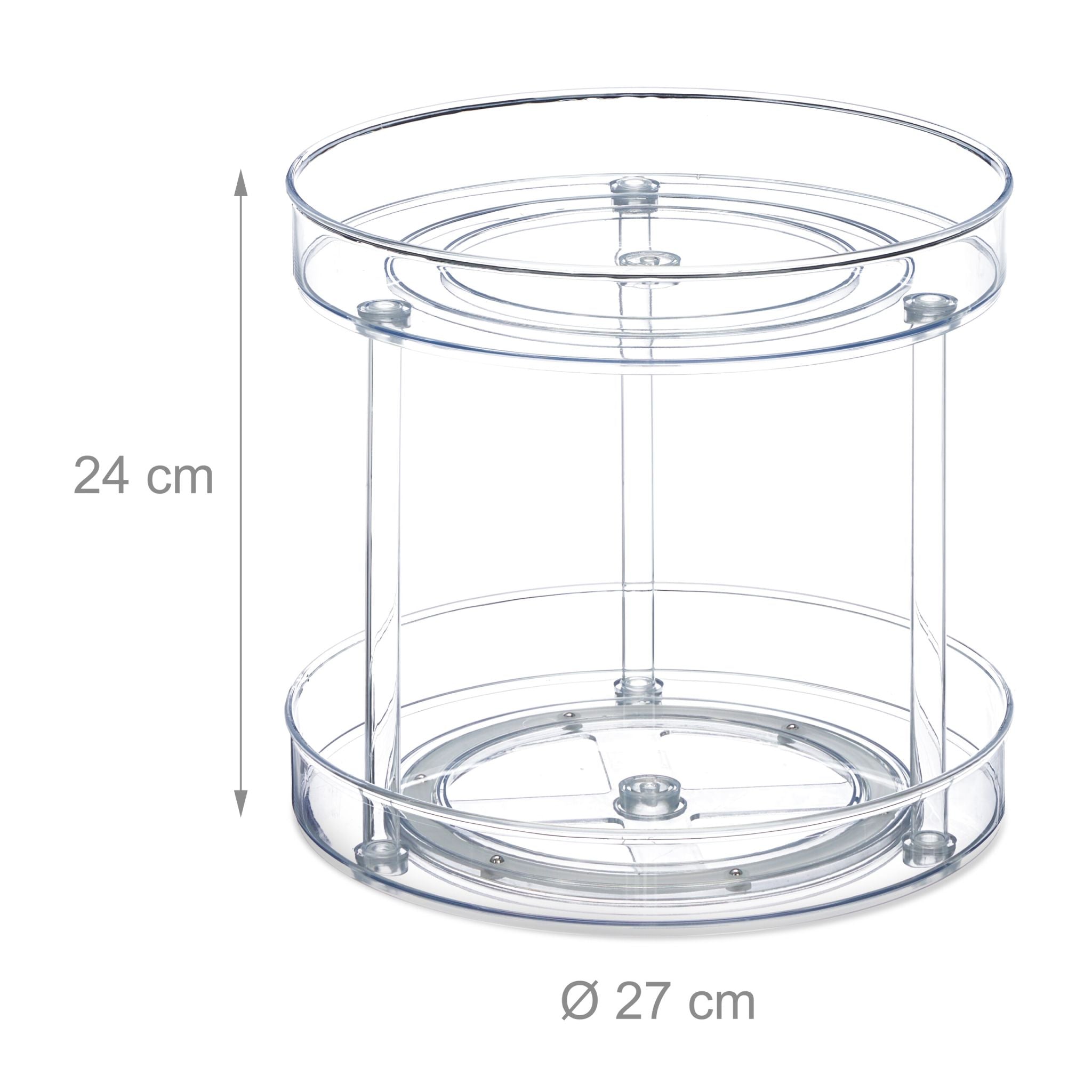 Doppelstöckiger Drehteller Ø 27cm Transparent von Relaxdays