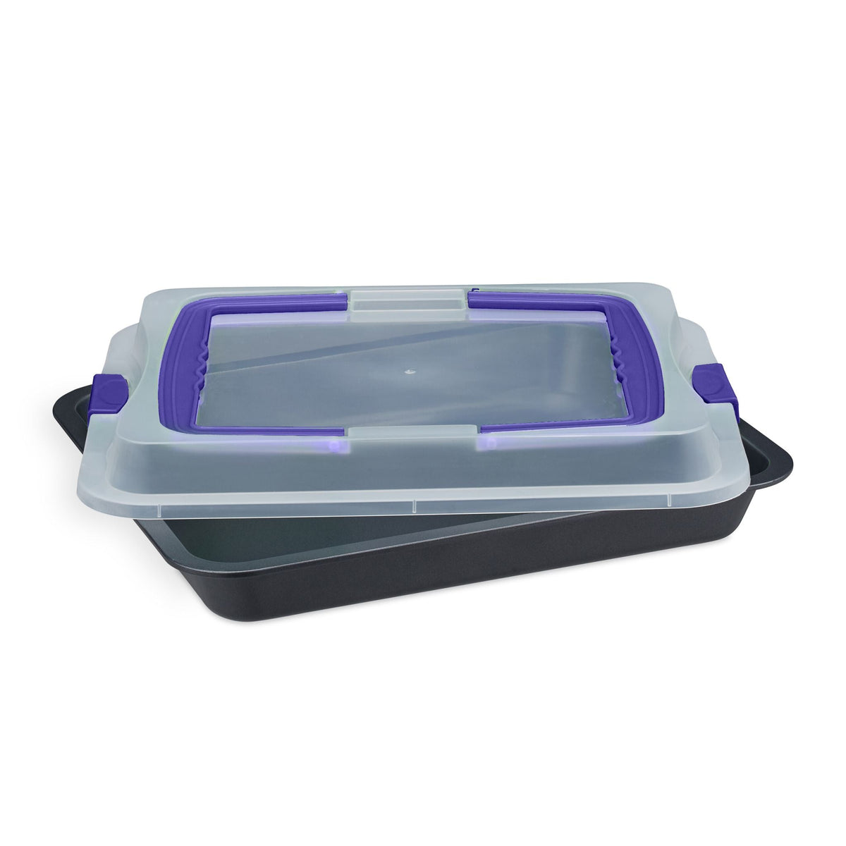 Backblech mit Deckel Dunkelblau-Schwarz-Transparent von Relaxdays