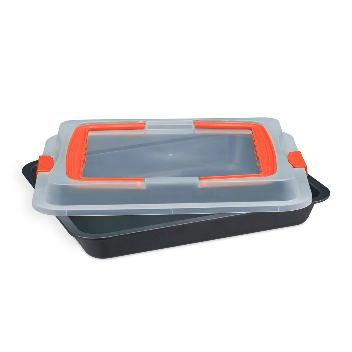 Backblech mit Deckel Rot-Schwarz-Transparent von Relaxdays