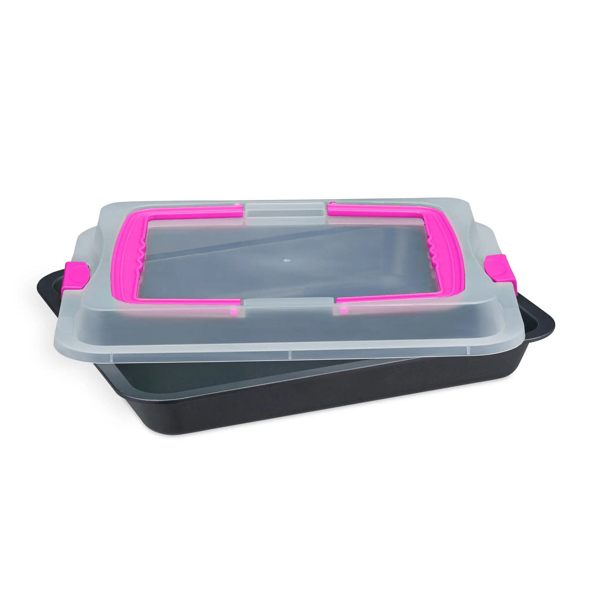 Backblech mit Deckel Pink-Schwarz-Transparent von Relaxdays