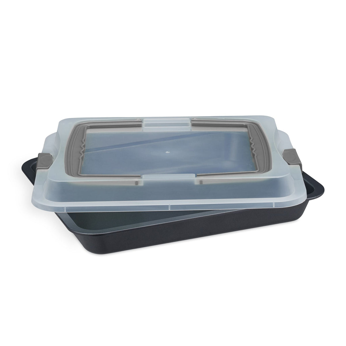 Backblech mit Deckel Schwarz-Transparent-Grau von Relaxdays