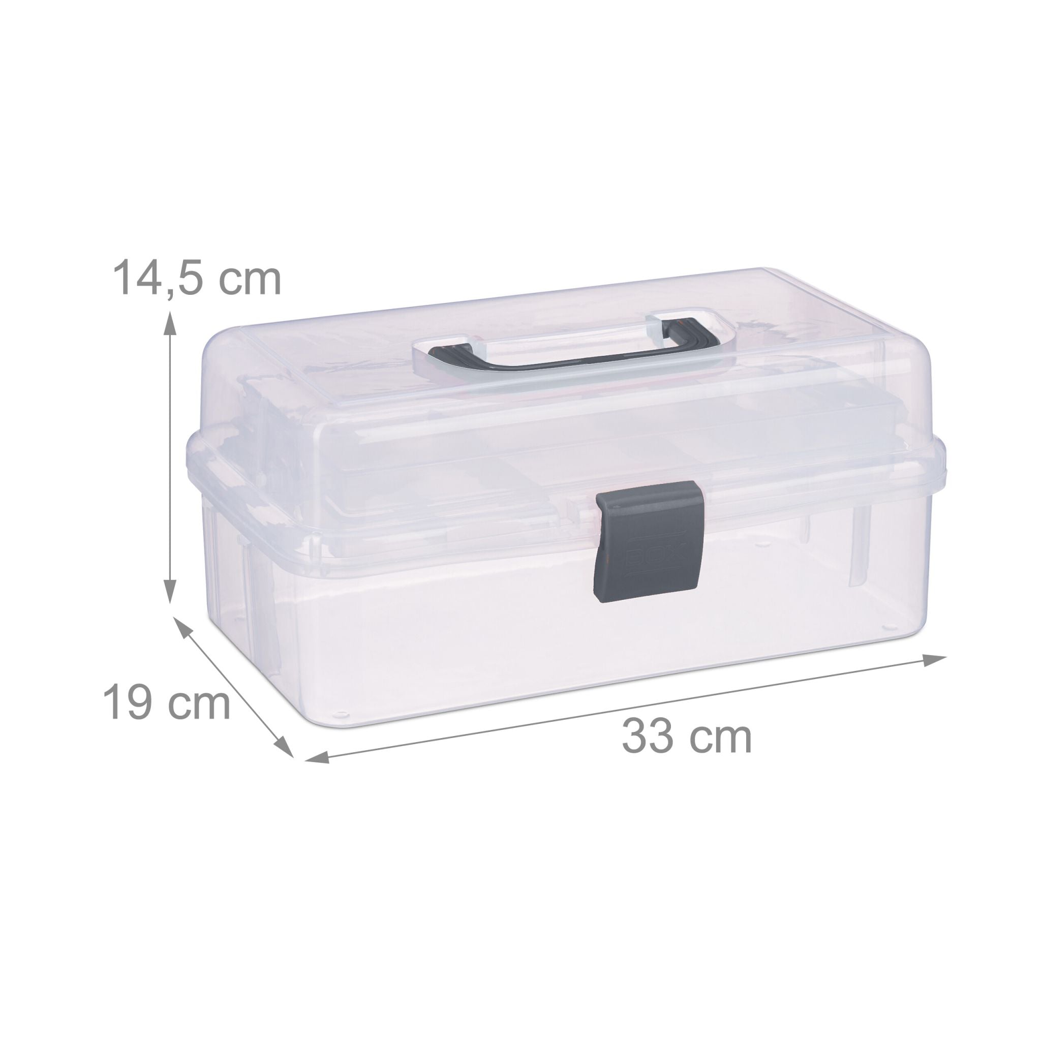Aufbewahrungsbox mit 9 Fächern Transparent-Grau von Relaxdays