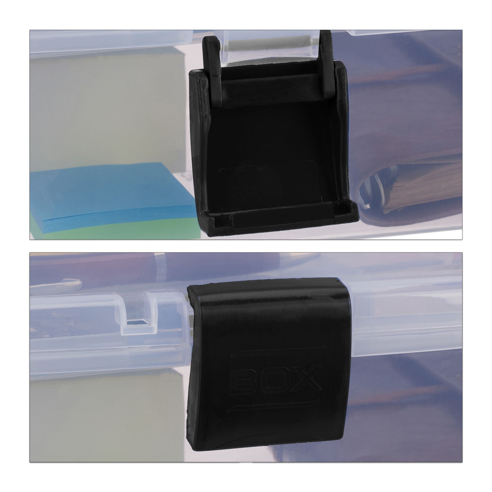 Aufbewahrungsbox mit 9 Fächern Schwarz-Transparent von Relaxdays