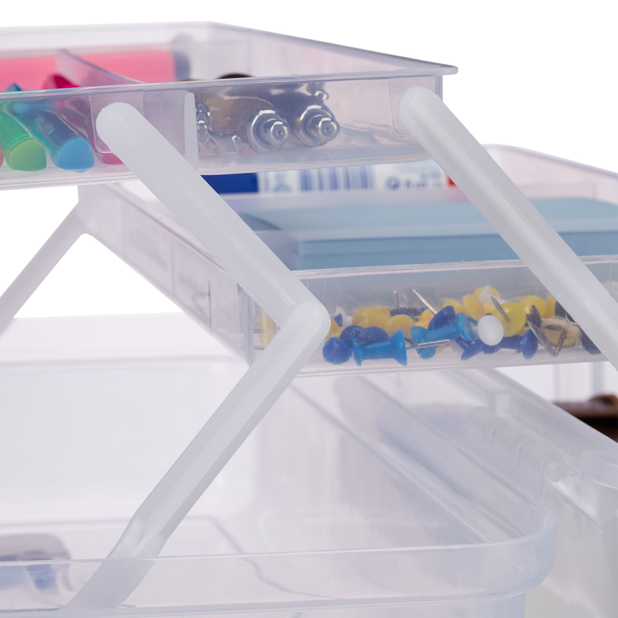 Aufbewahrungsbox mit 9 Fächern Schwarz-Transparent von Relaxdays