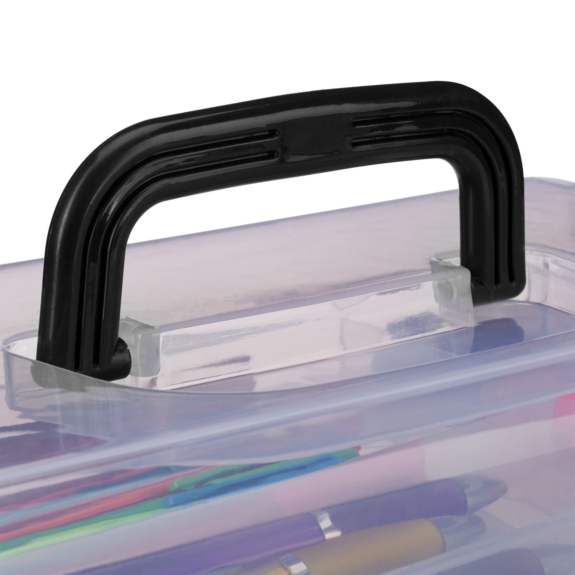 Aufbewahrungsbox mit 9 Fächern Schwarz-Transparent von Relaxdays