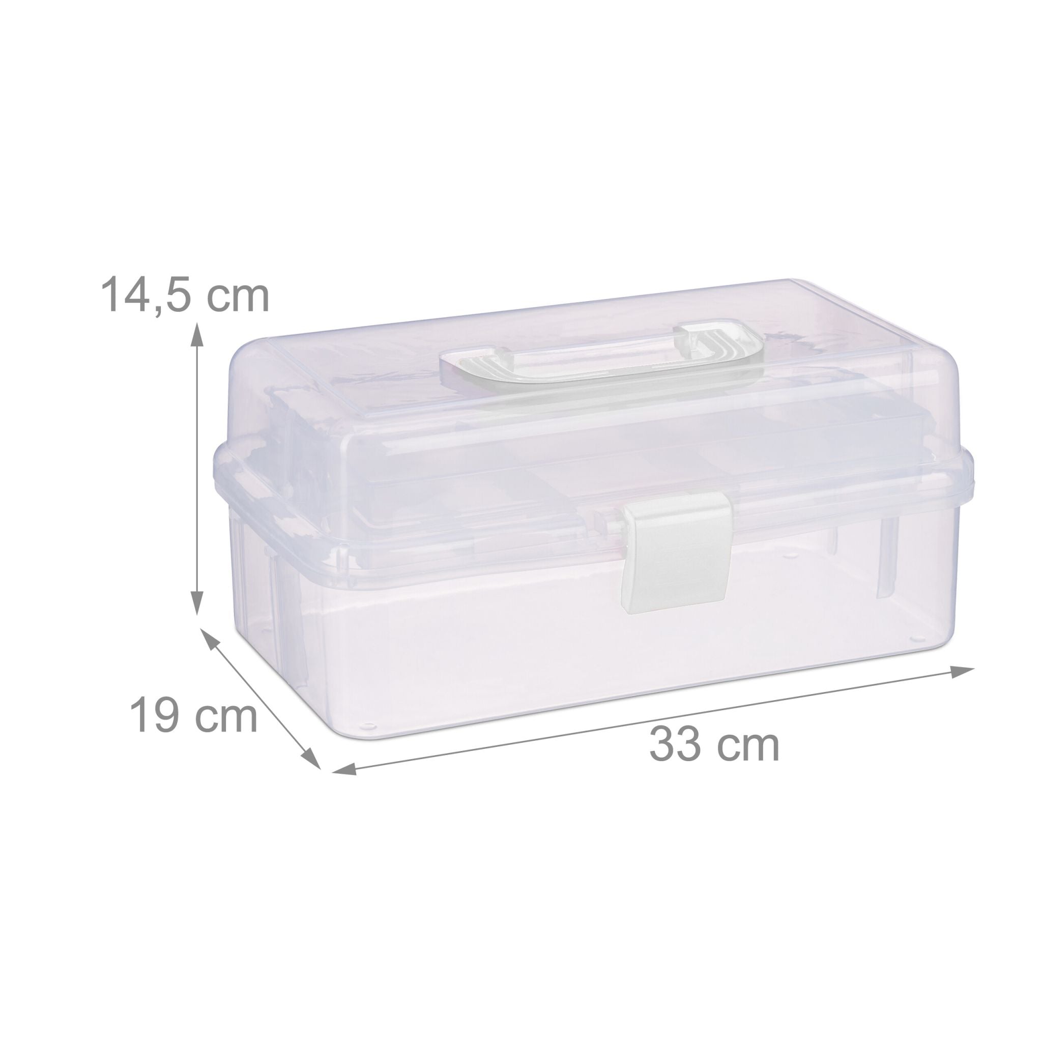 Aufbewahrungsbox mit 9 Fächern Weiss-Transparent von Relaxdays