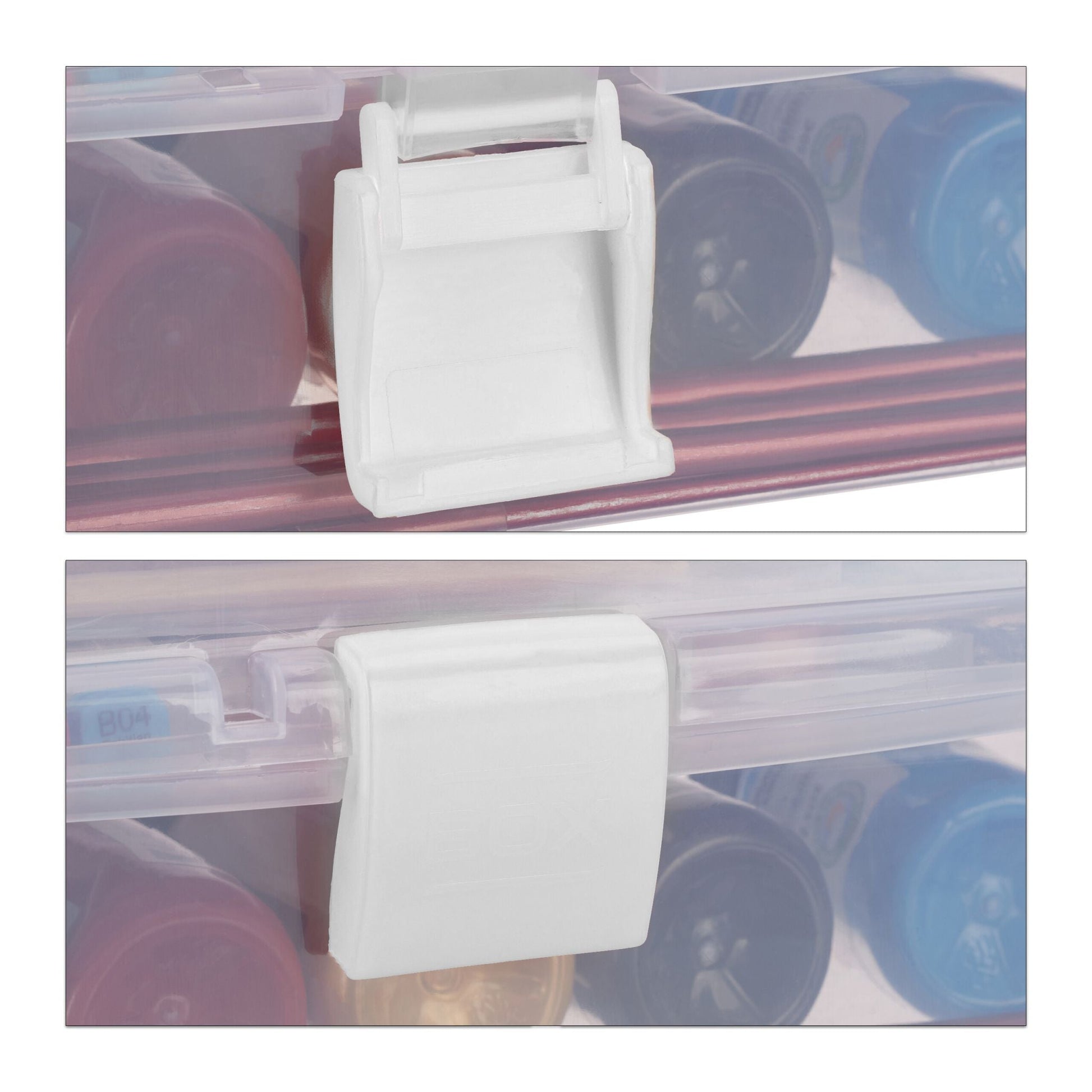 Aufbewahrungsbox mit 9 Fächern Weiss-Transparent von Relaxdays