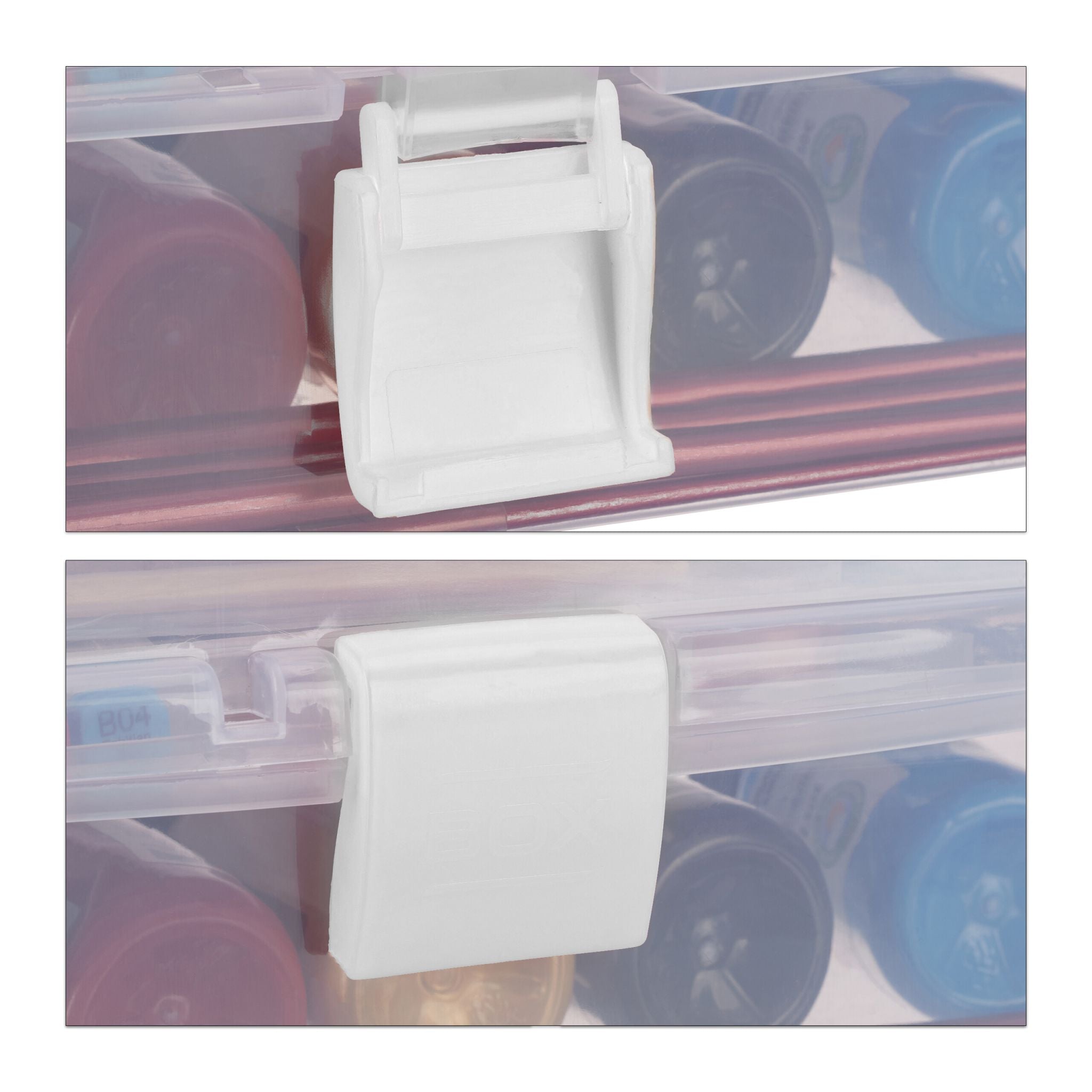 Aufbewahrungsbox mit 9 Fächern Weiss-Transparent von Relaxdays