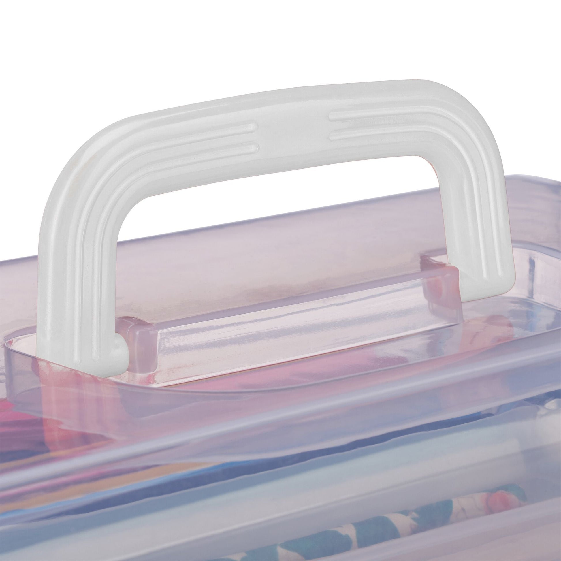 Aufbewahrungsbox mit 9 Fächern Weiss-Transparent von Relaxdays
