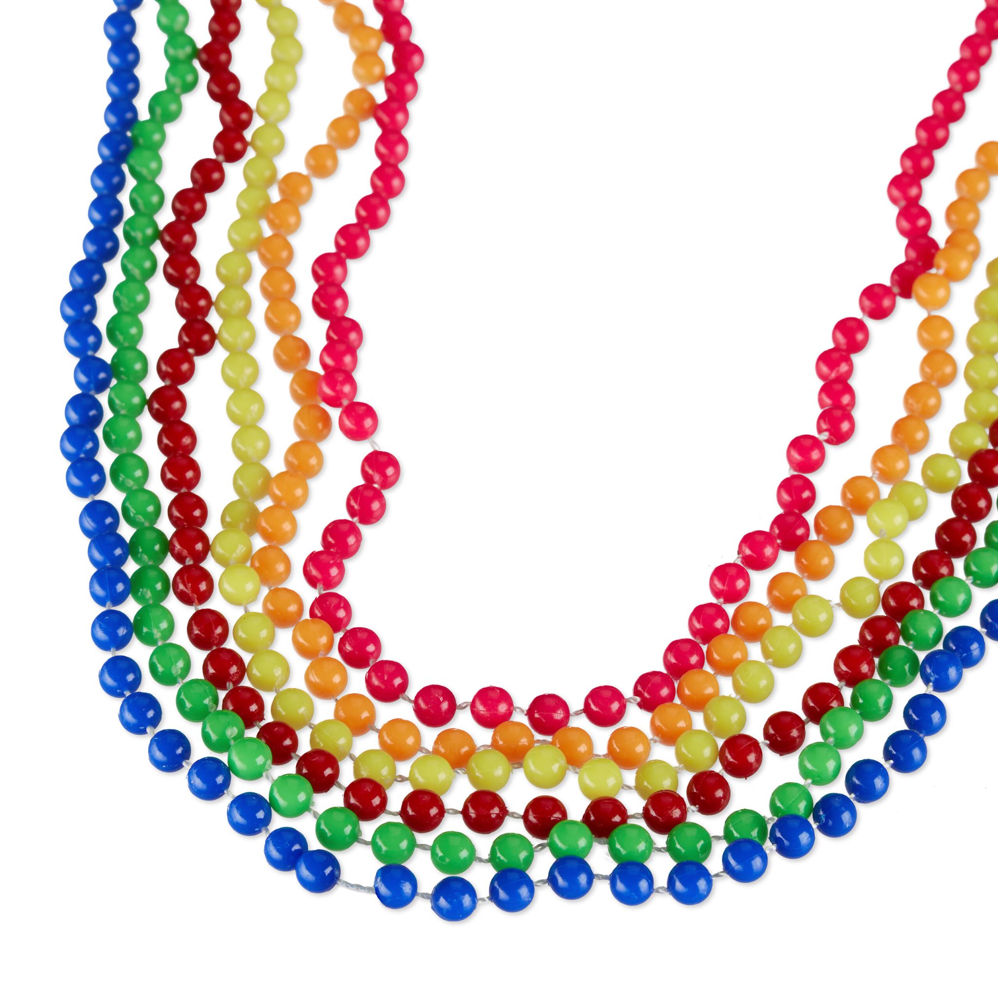 Perlenkette Neon 30er-Set Gelb-Pink-Rot von Relaxdays