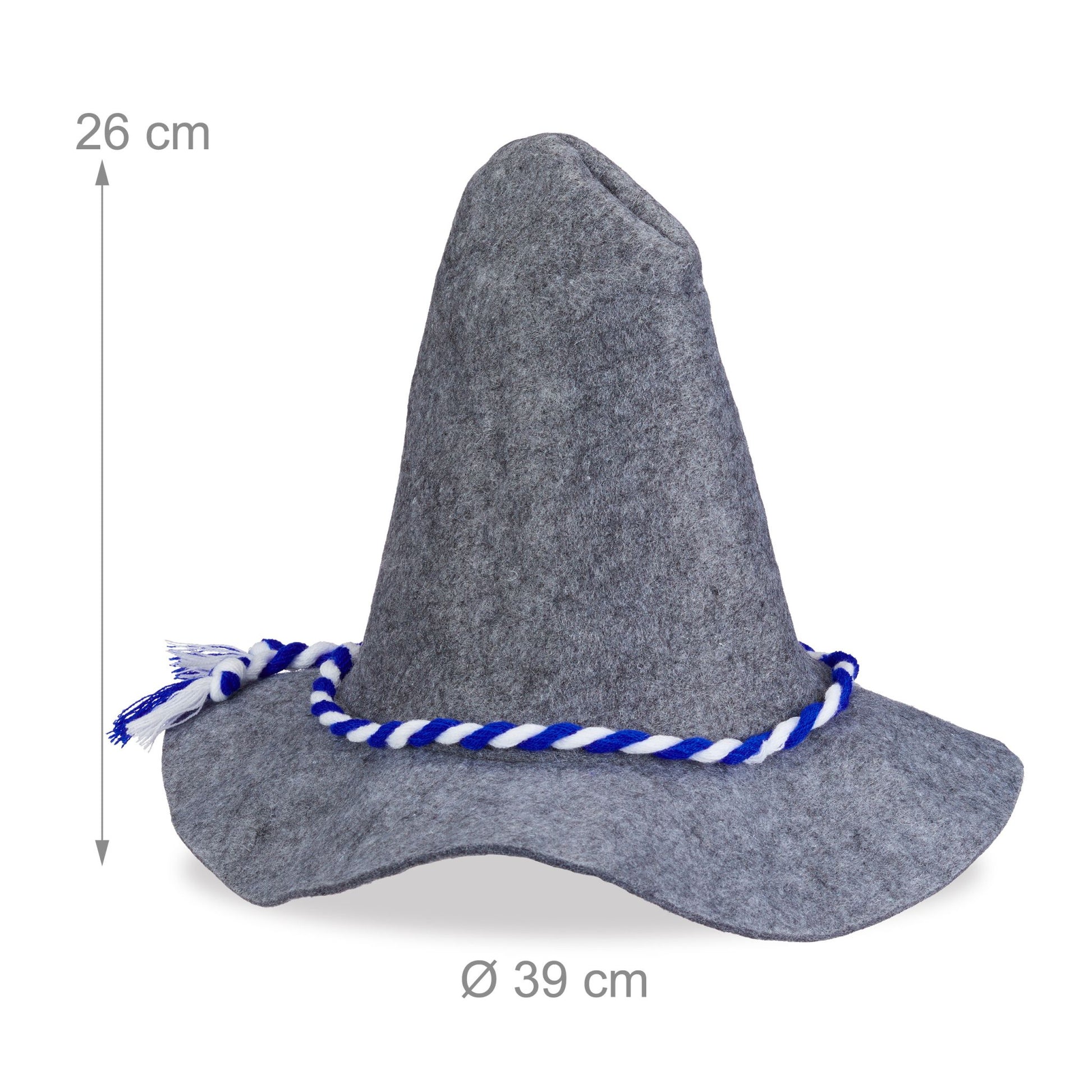 Seppelhut 5er-Set Weiss-Blau-Grau von Relaxdays