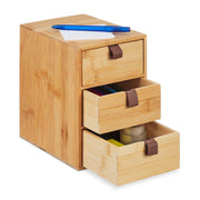 Schreibtisch Organizer 3 Schubladen Braun-Hellbraun von Relaxdays