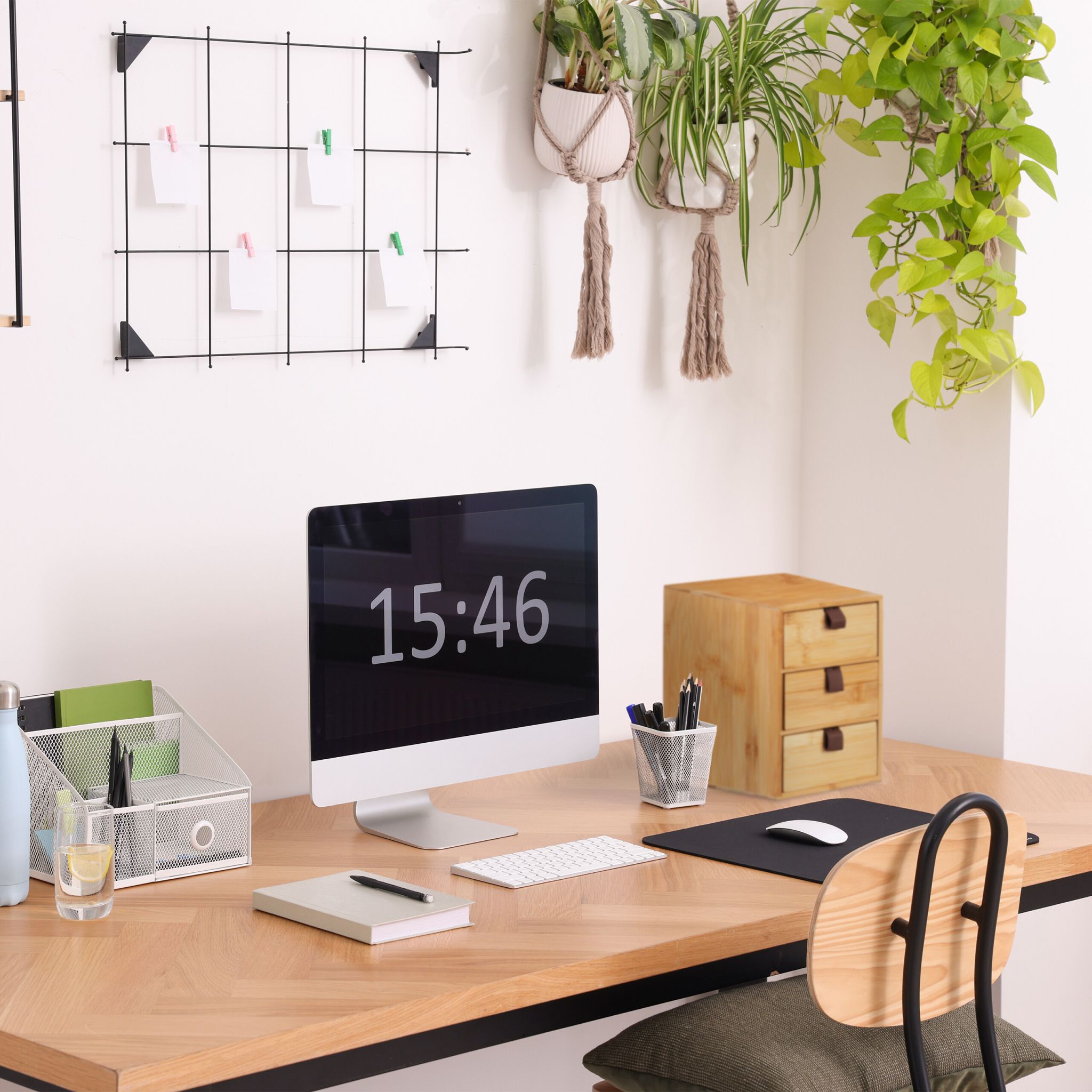 Schreibtisch Organizer 3 Schubladen Braun-Hellbraun von Relaxdays