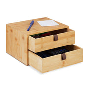 Schreibtisch Organizer mit Schubladen Dunkelbraun-Hellbraun von Relaxdays