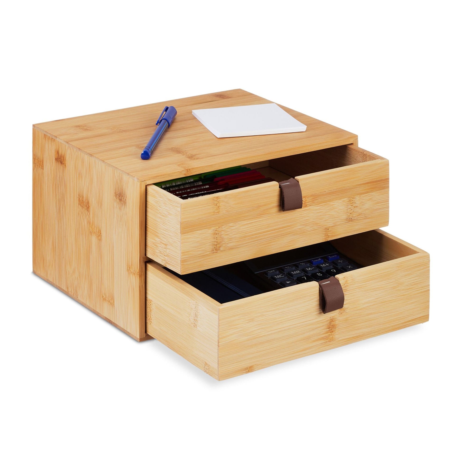 Schreibtisch Organizer mit Schubladen Dunkelbraun-Hellbraun von Relaxdays