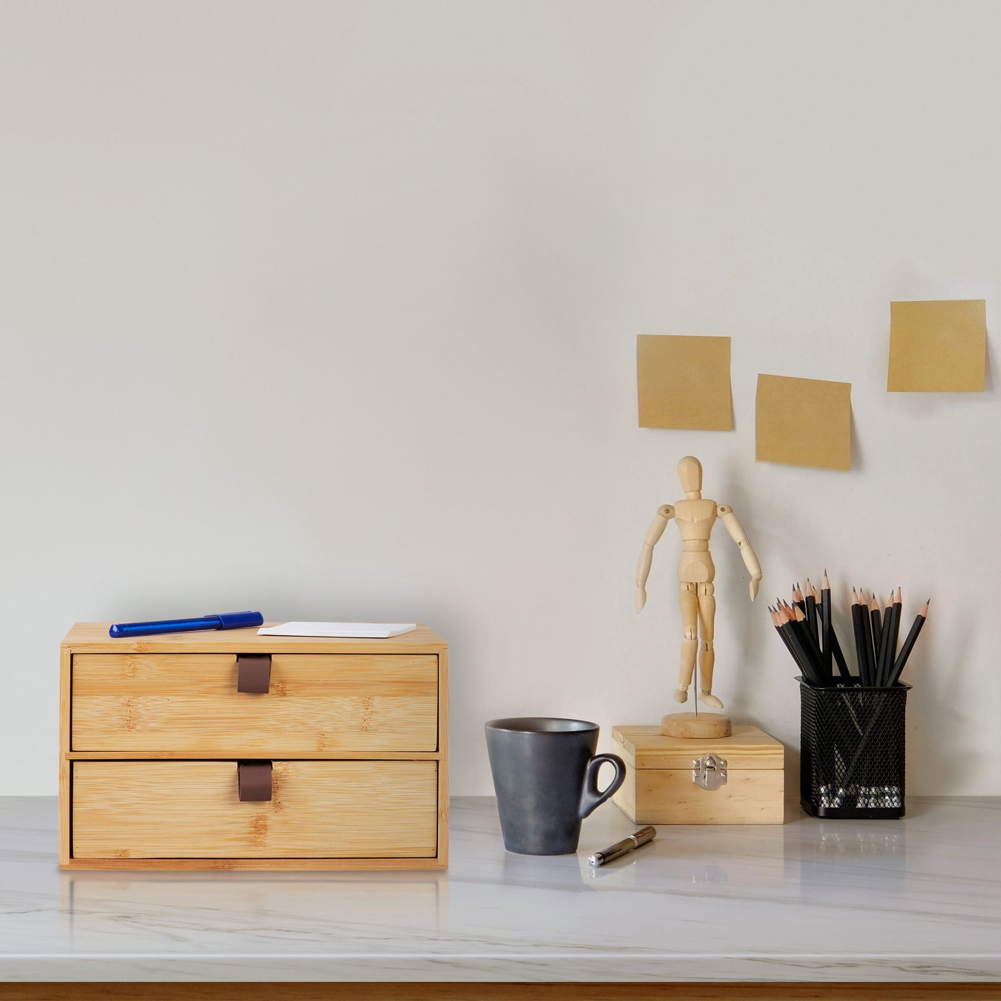 Schreibtisch Organizer mit Schubladen Dunkelbraun-Hellbraun von Relaxdays