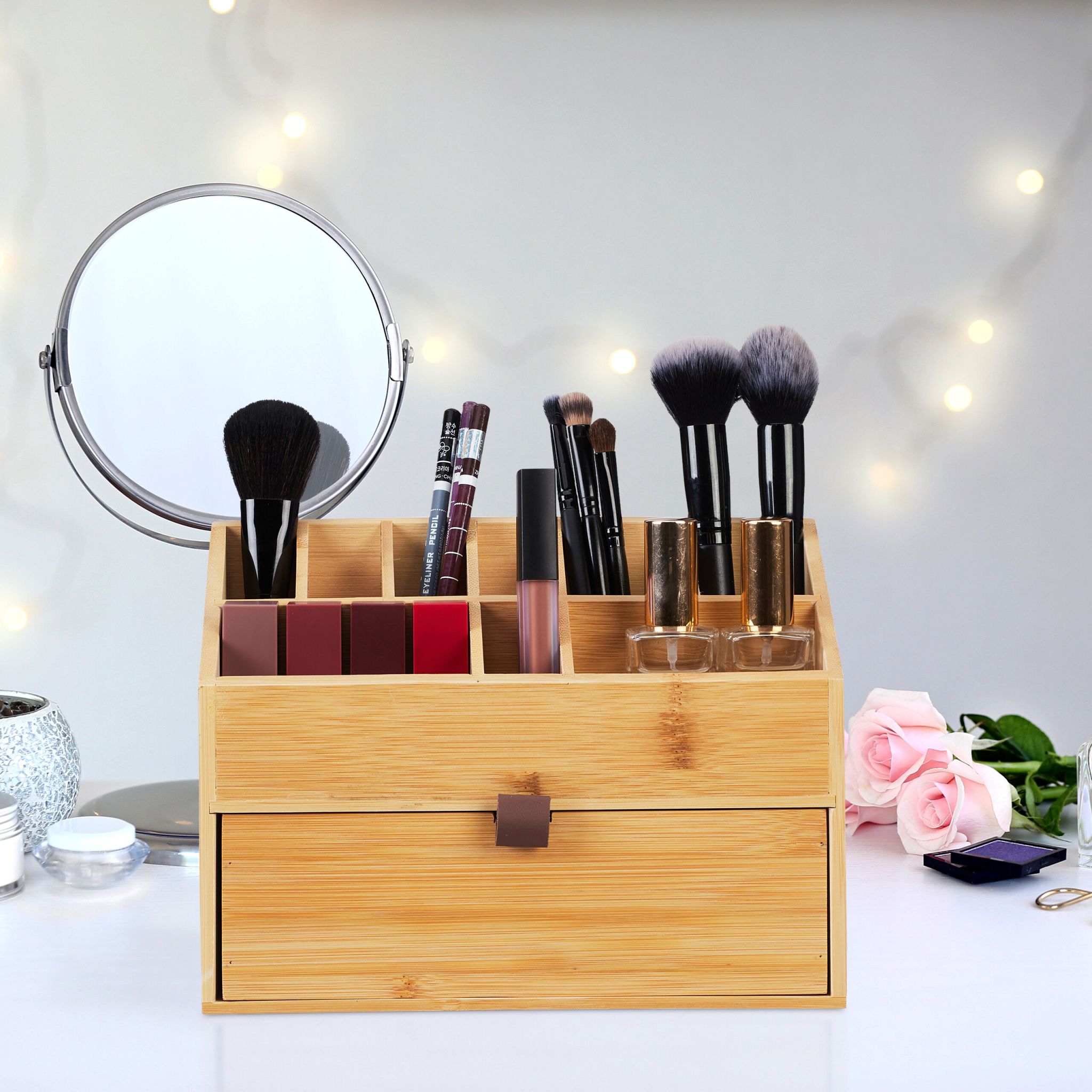 Kosmetik Organizer Hellbraun von Relaxdays