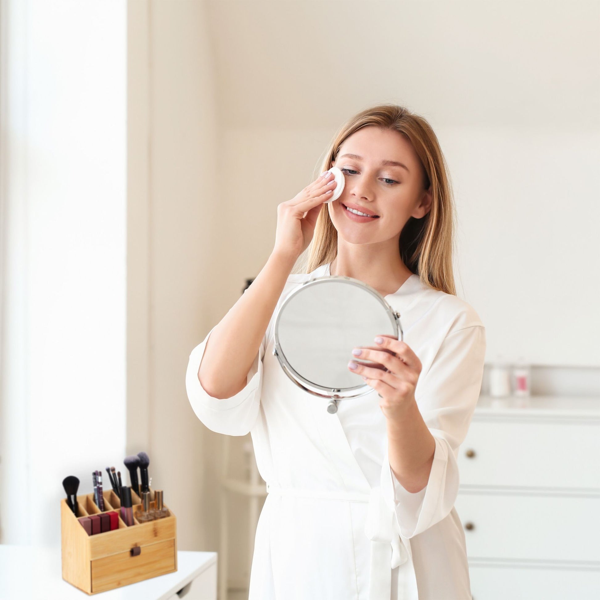 Kosmetik Organizer Hellbraun von Relaxdays