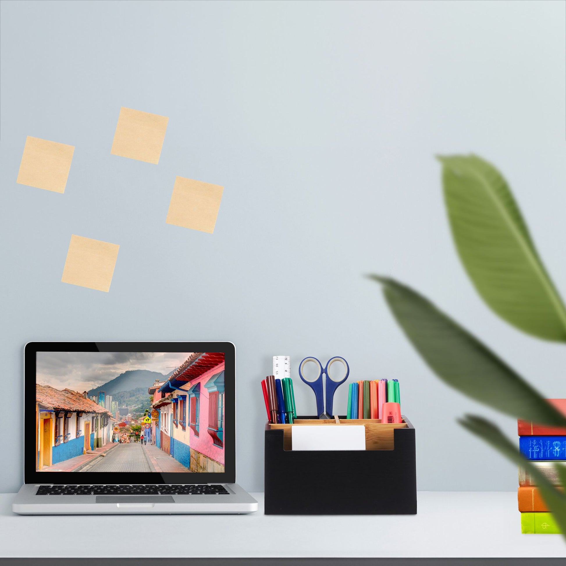 Schreibtisch Organizer 5 Fächer schwarz Hellbraun-Schwarz von Relaxdays