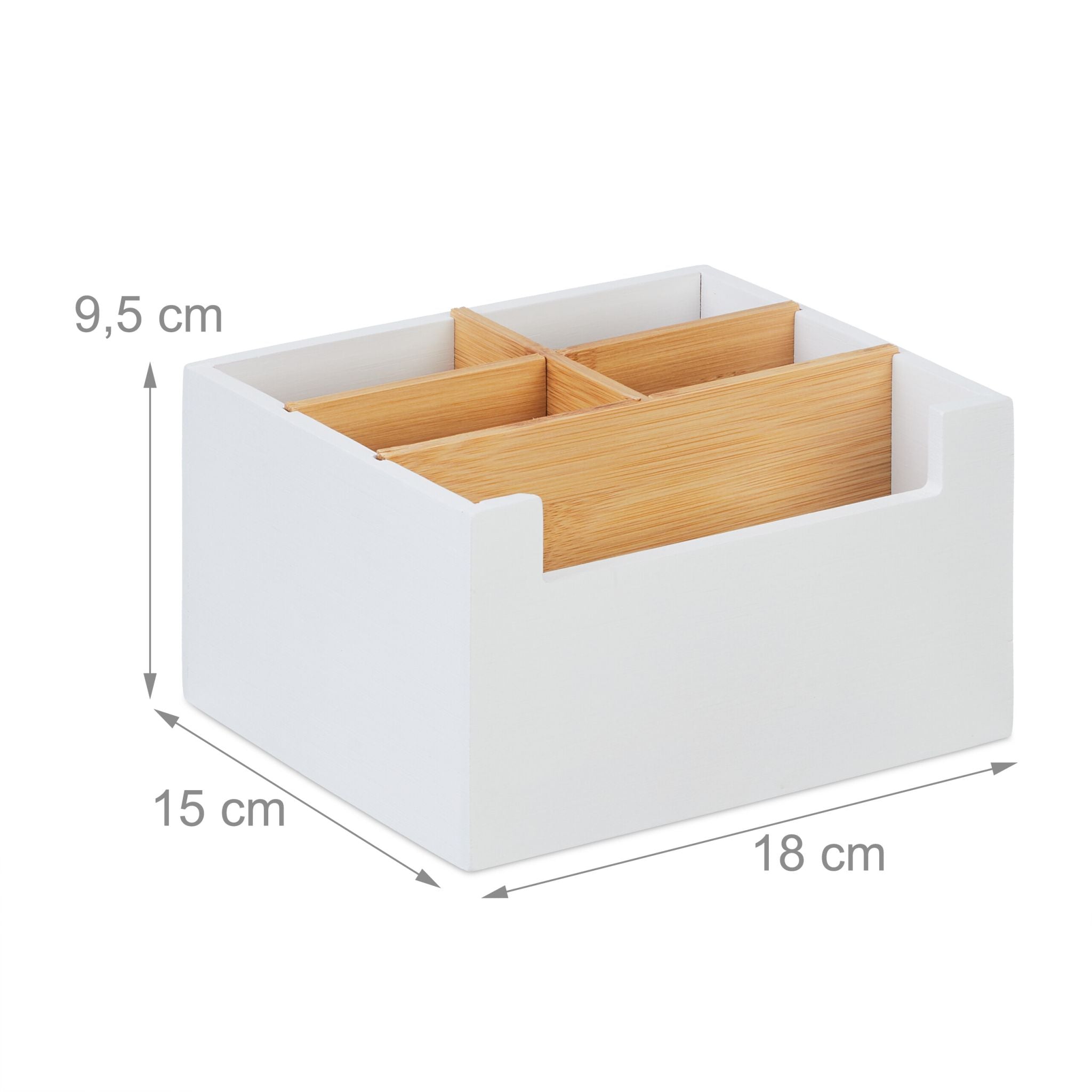 Schreibtisch Organizer 5 Fächer Weiss-Hellbraun von Relaxdays