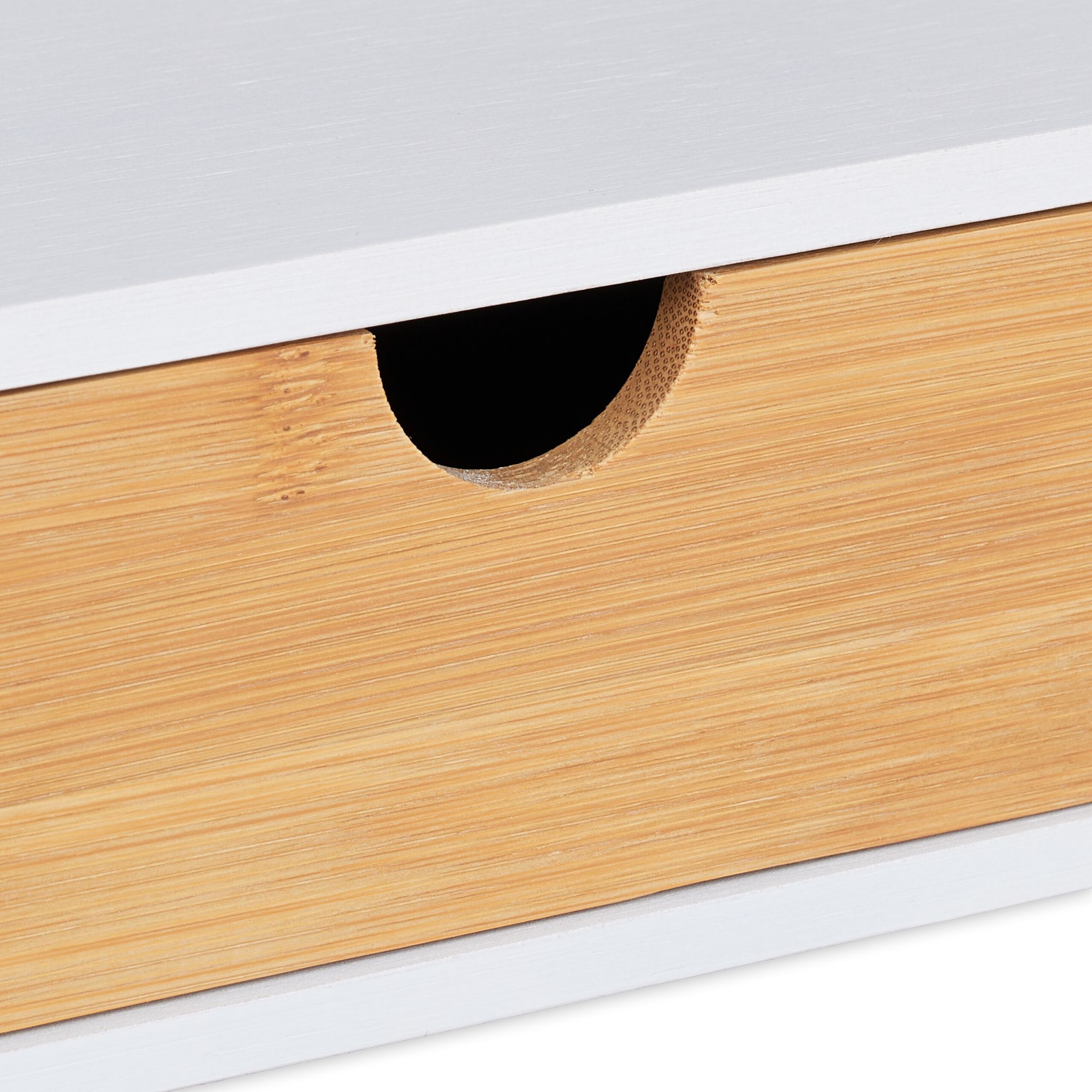 Schreibtisch-Organizer mit Schublade Weiss-Hellbraun von Relaxdays