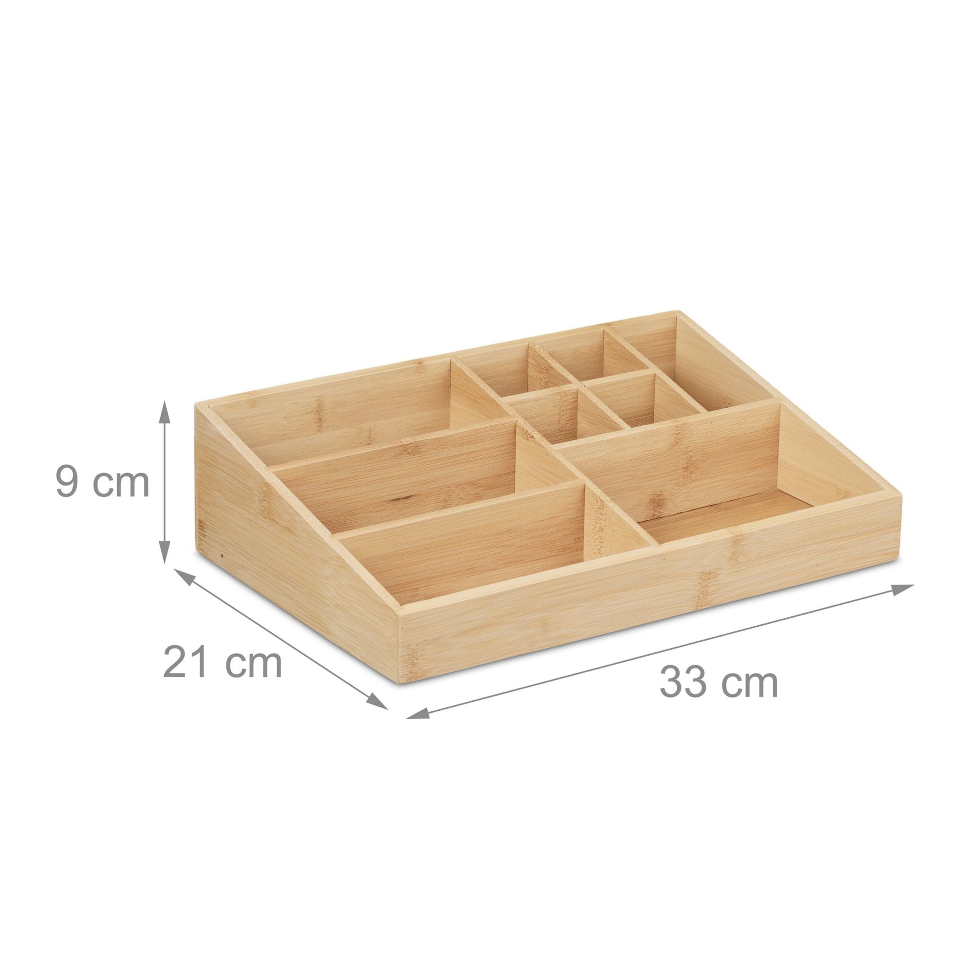 Schreibtisch Organizer 9 Fächer Bambus Hellbraun von Relaxdays