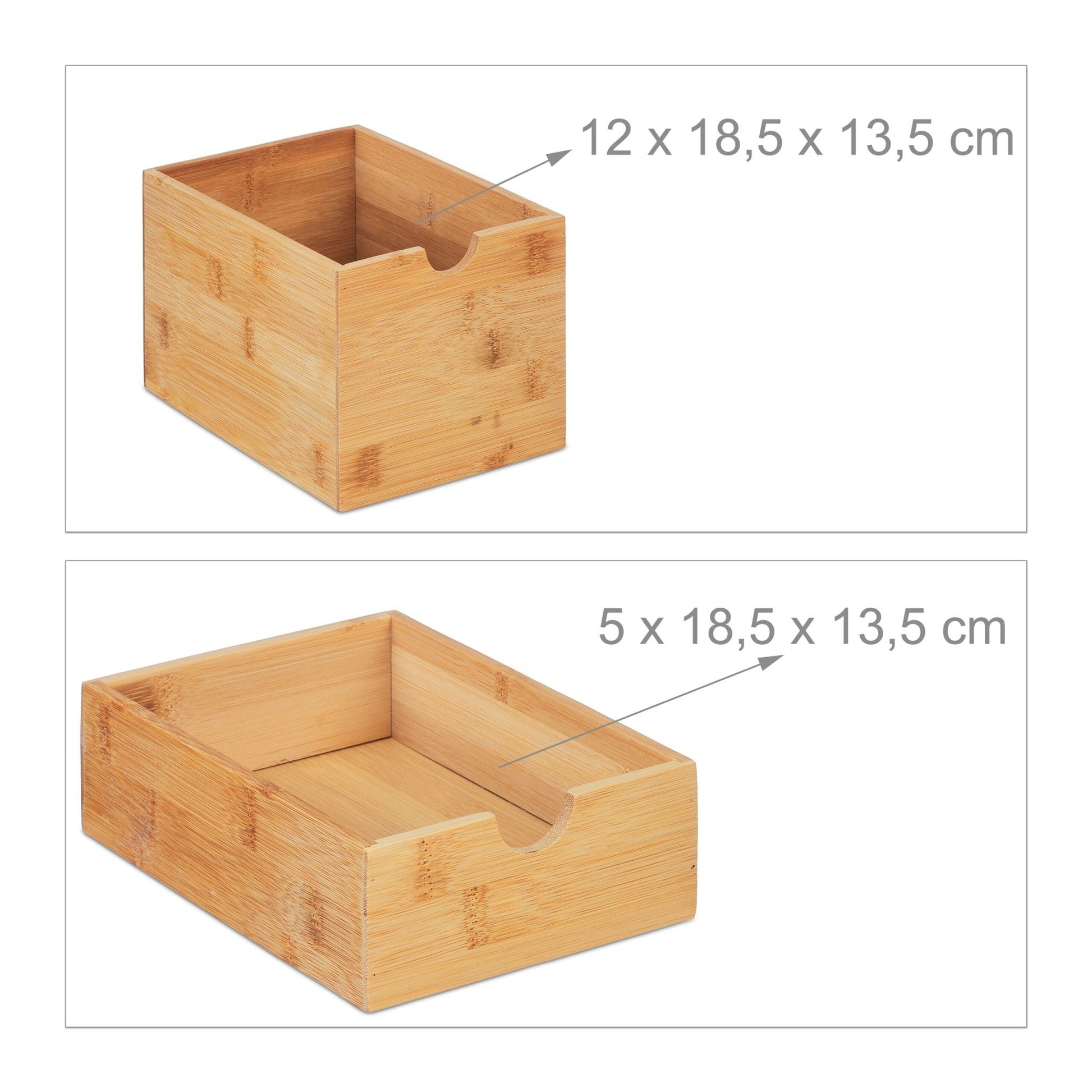 Schubladenbox mit 3 Fächern Weiss-Hellbraun von Relaxdays