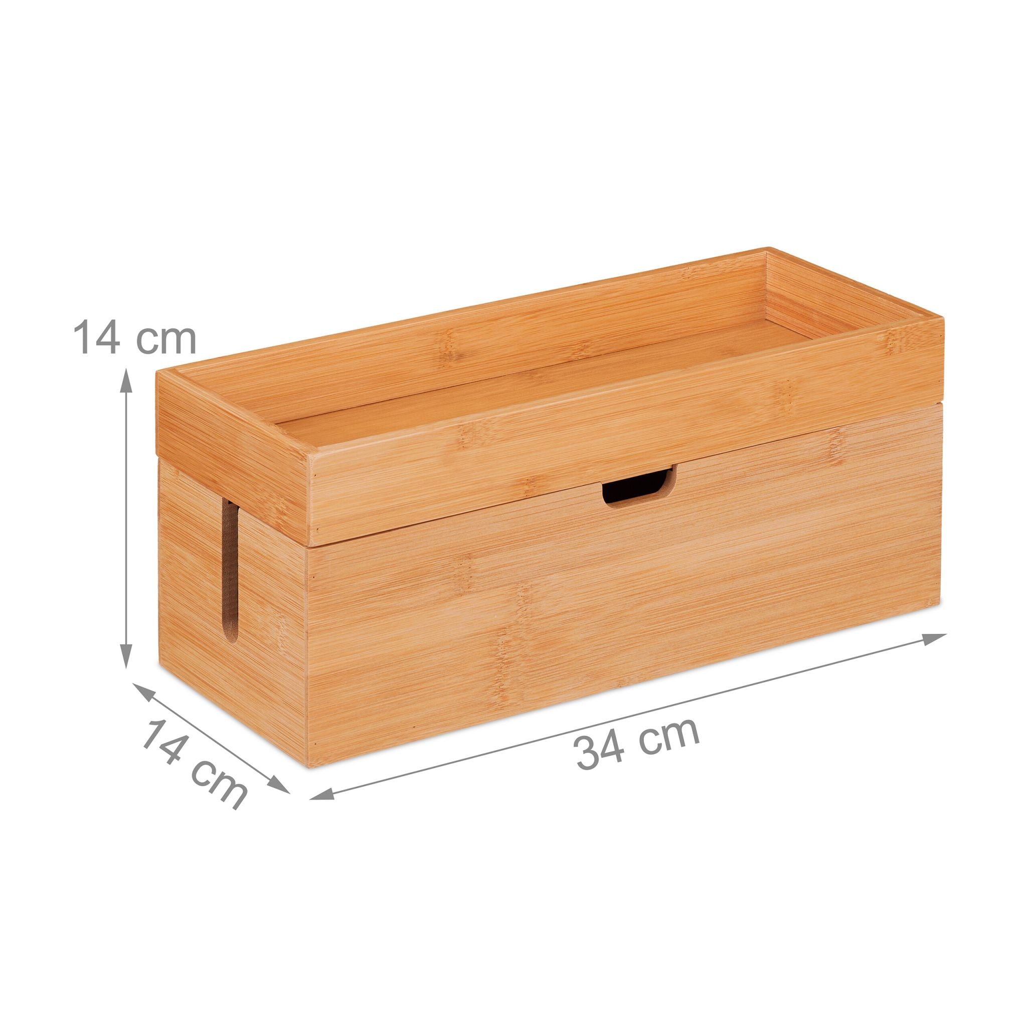 Kabelbox Bambus Hellbraun von Relaxdays