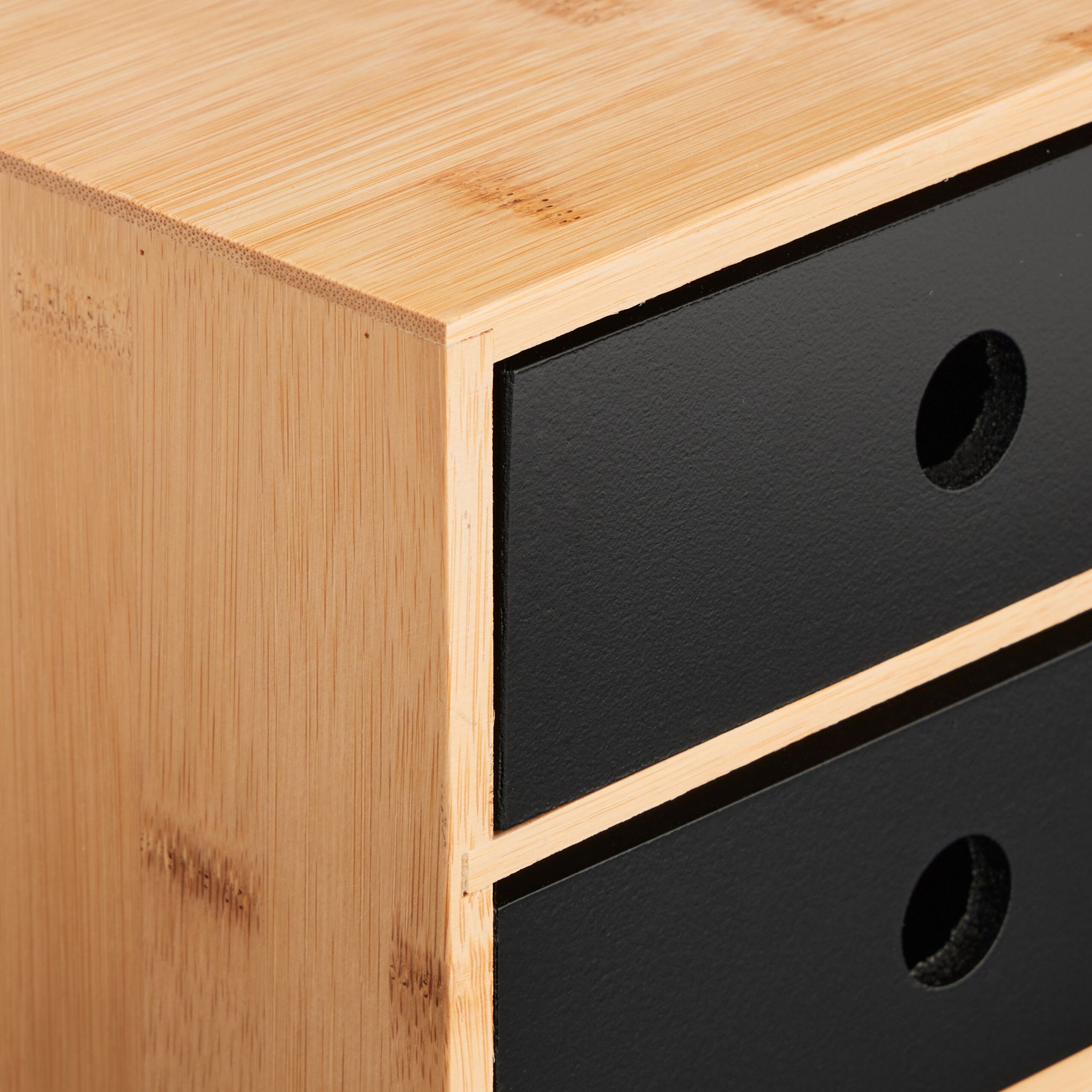 Schreibtisch Organizer mit 2 Schubladen Hellbraun-Schwarz von Relaxdays