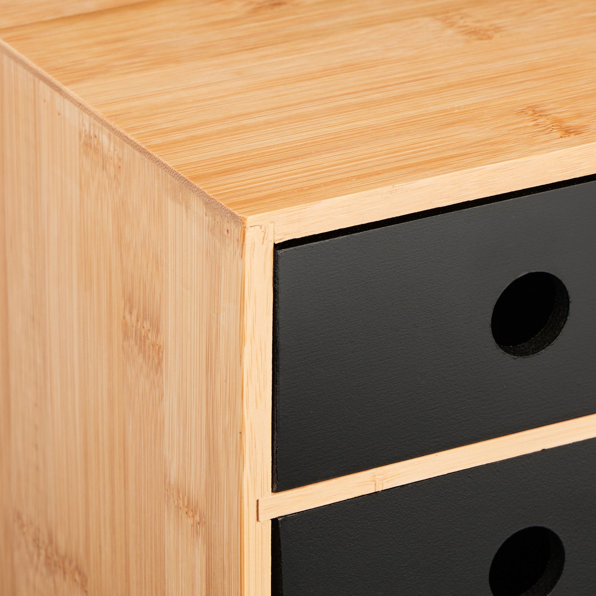Schreibtisch Organizer mit 3 Schubladen Hellbraun-Schwarz von Relaxdays