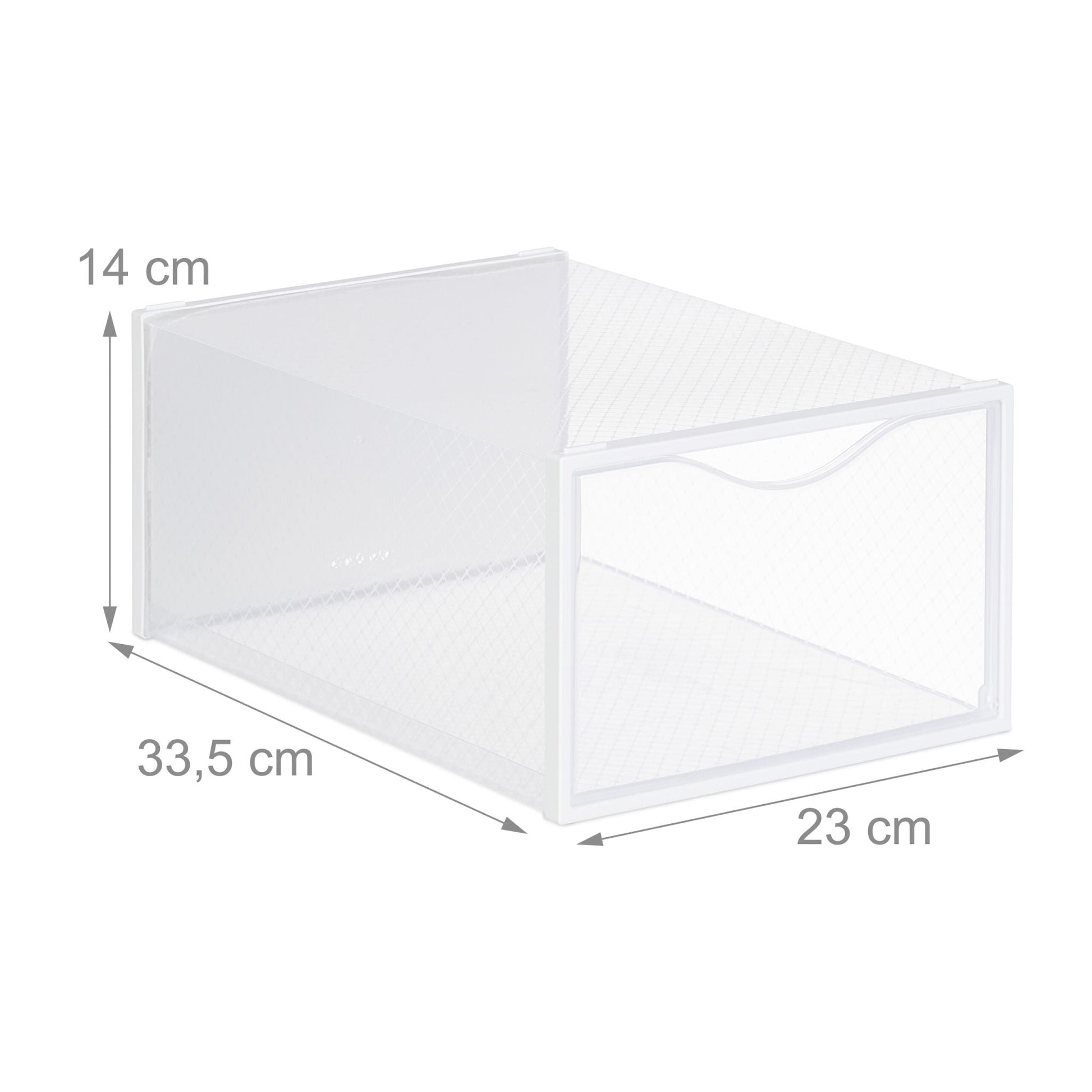 Schuhboxen 12er-Set Weiss-Transparent von Relaxdays