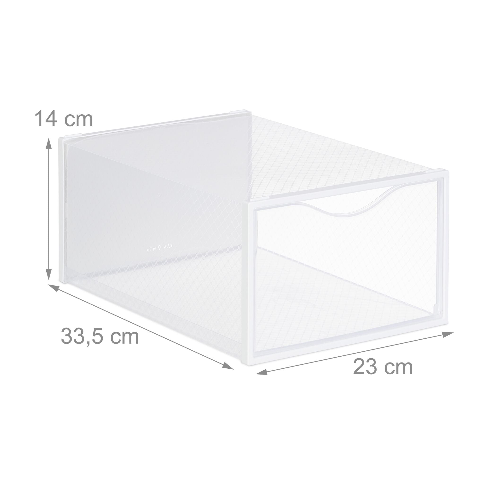 Schuhboxen 12er-Set Weiss-Transparent von Relaxdays