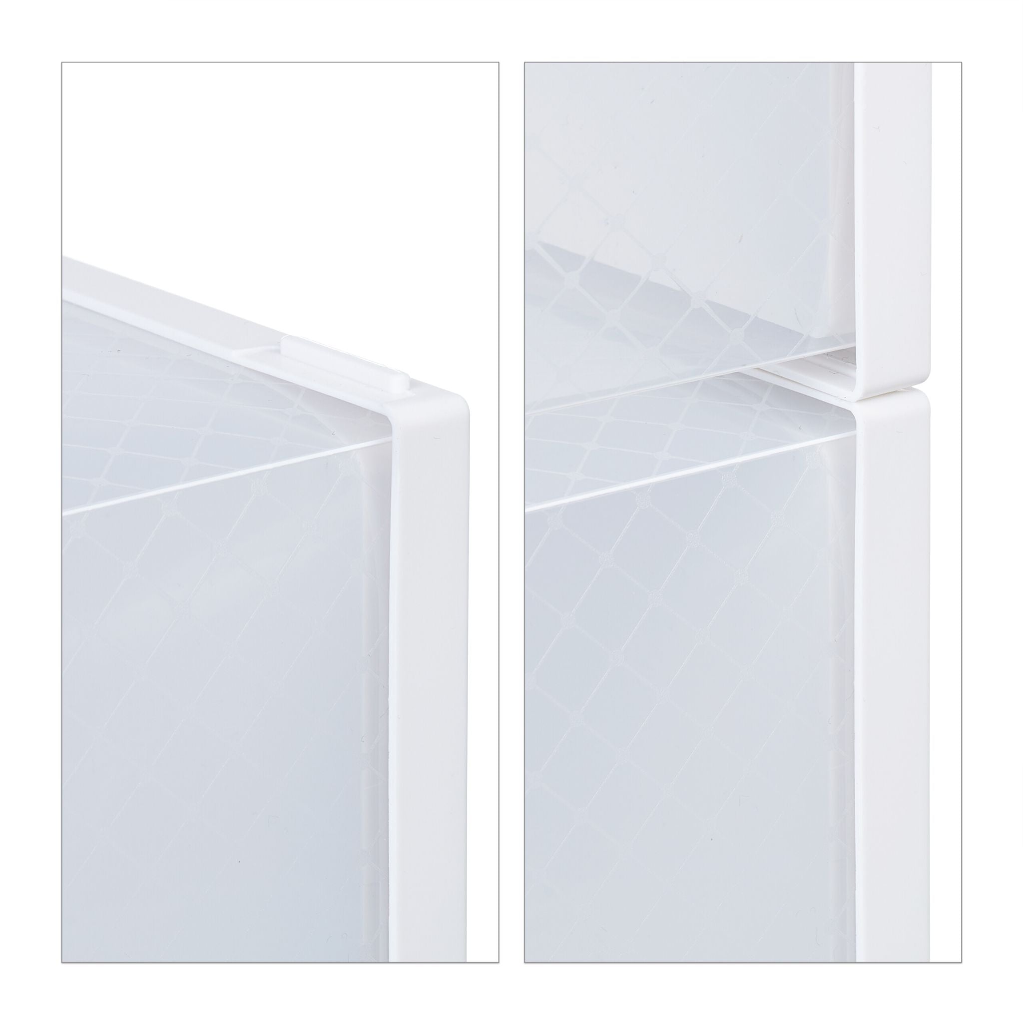 Schuhboxen 12er-Set Weiss-Transparent von Relaxdays