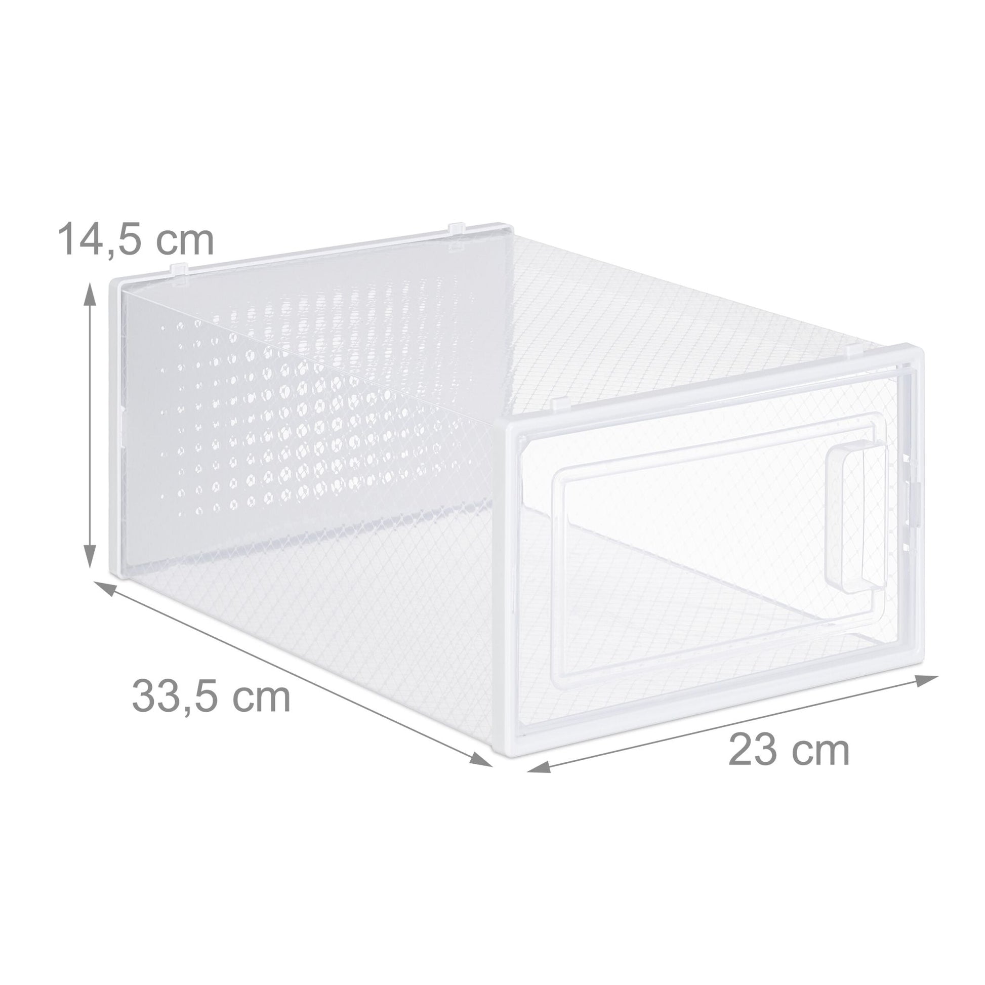 Schuhboxen 12er-Set Weiss-Transparent von Relaxdays