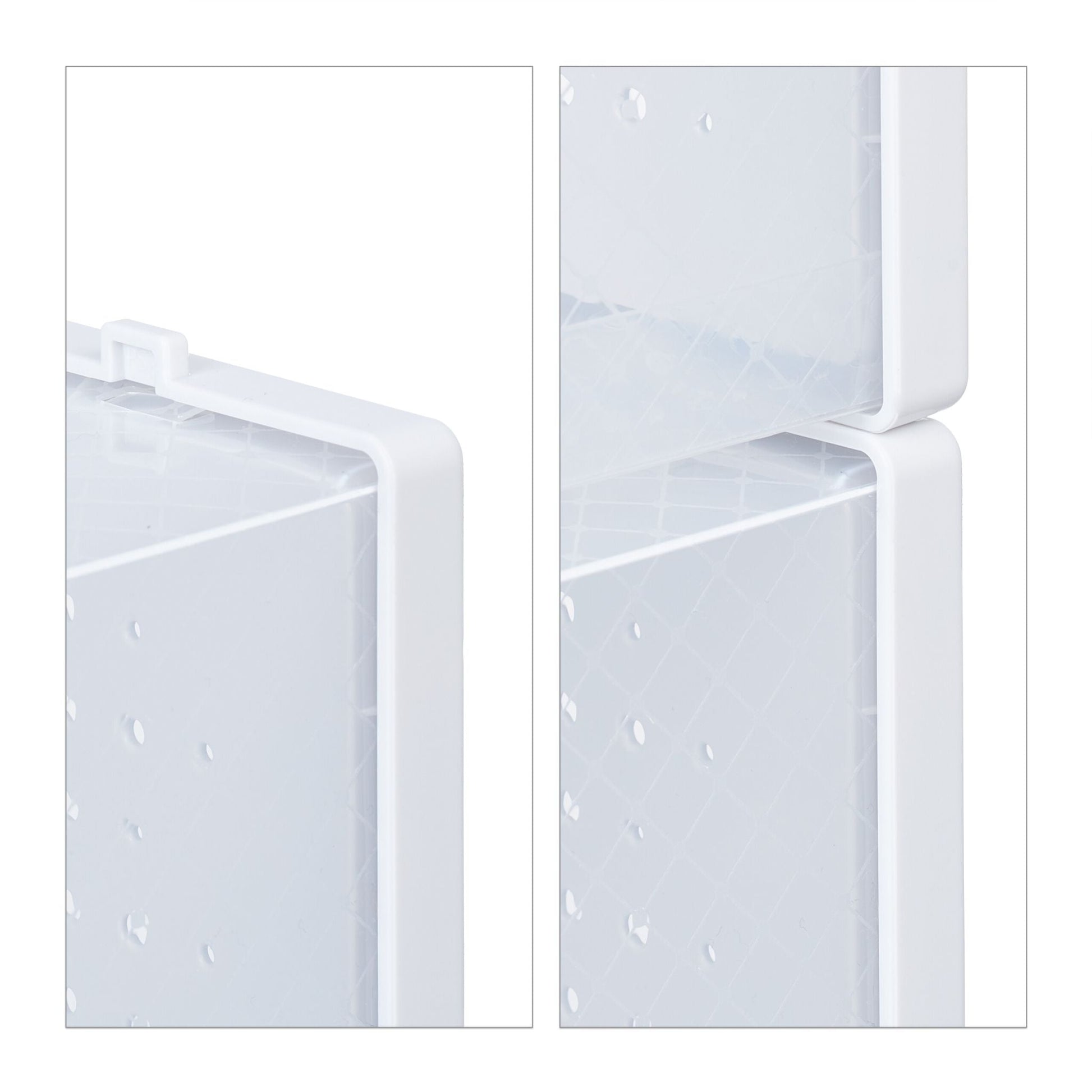 Schuhboxen 12er-Set Weiss-Transparent von Relaxdays