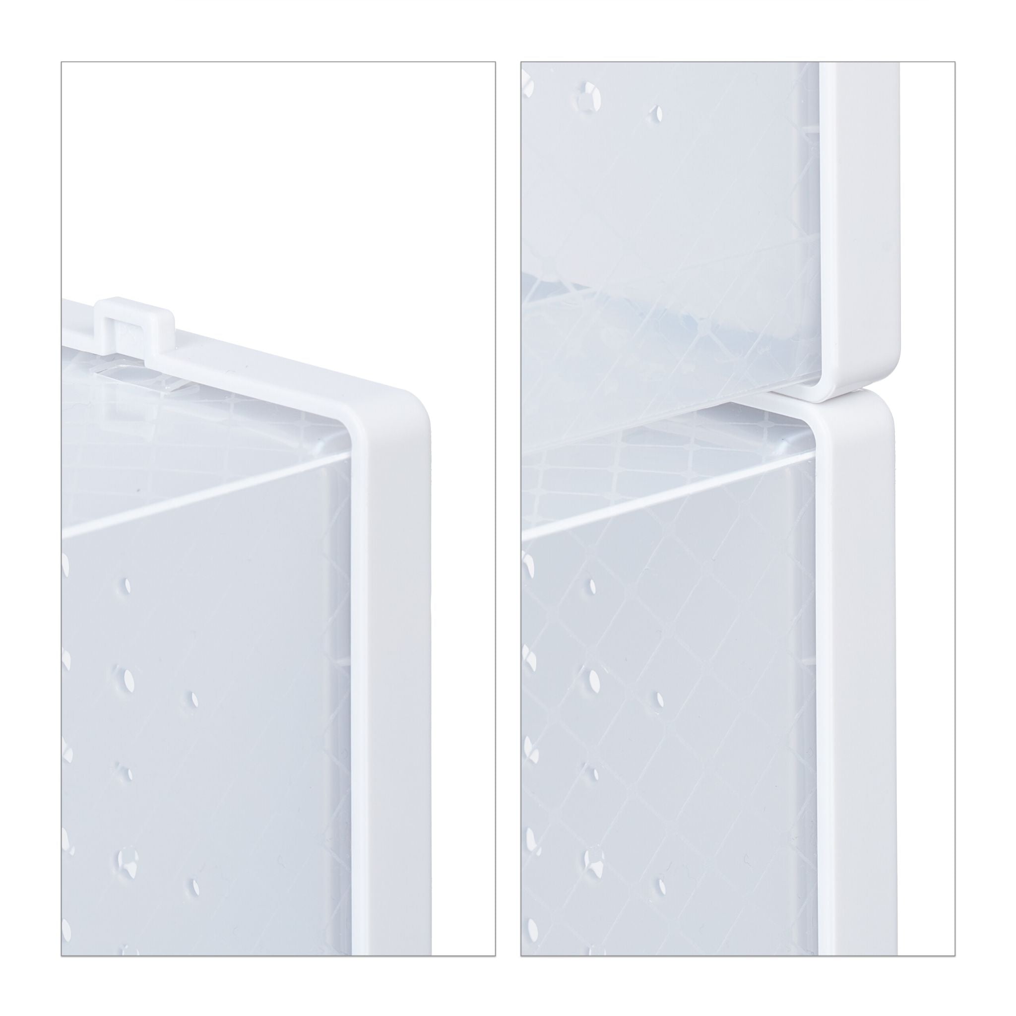 Schuhboxen 12er-Set Weiss-Transparent von Relaxdays