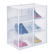 Schuhboxen 6er-Set Weiss-Transparent von Relaxdays