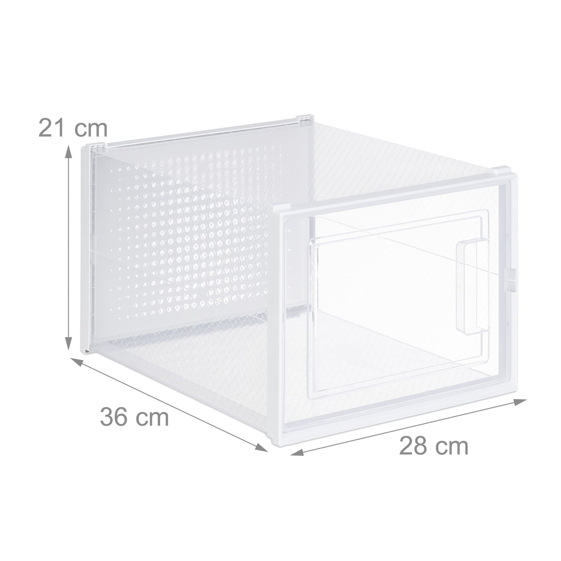 Schuhboxen 6er-Set Weiss-Transparent von Relaxdays