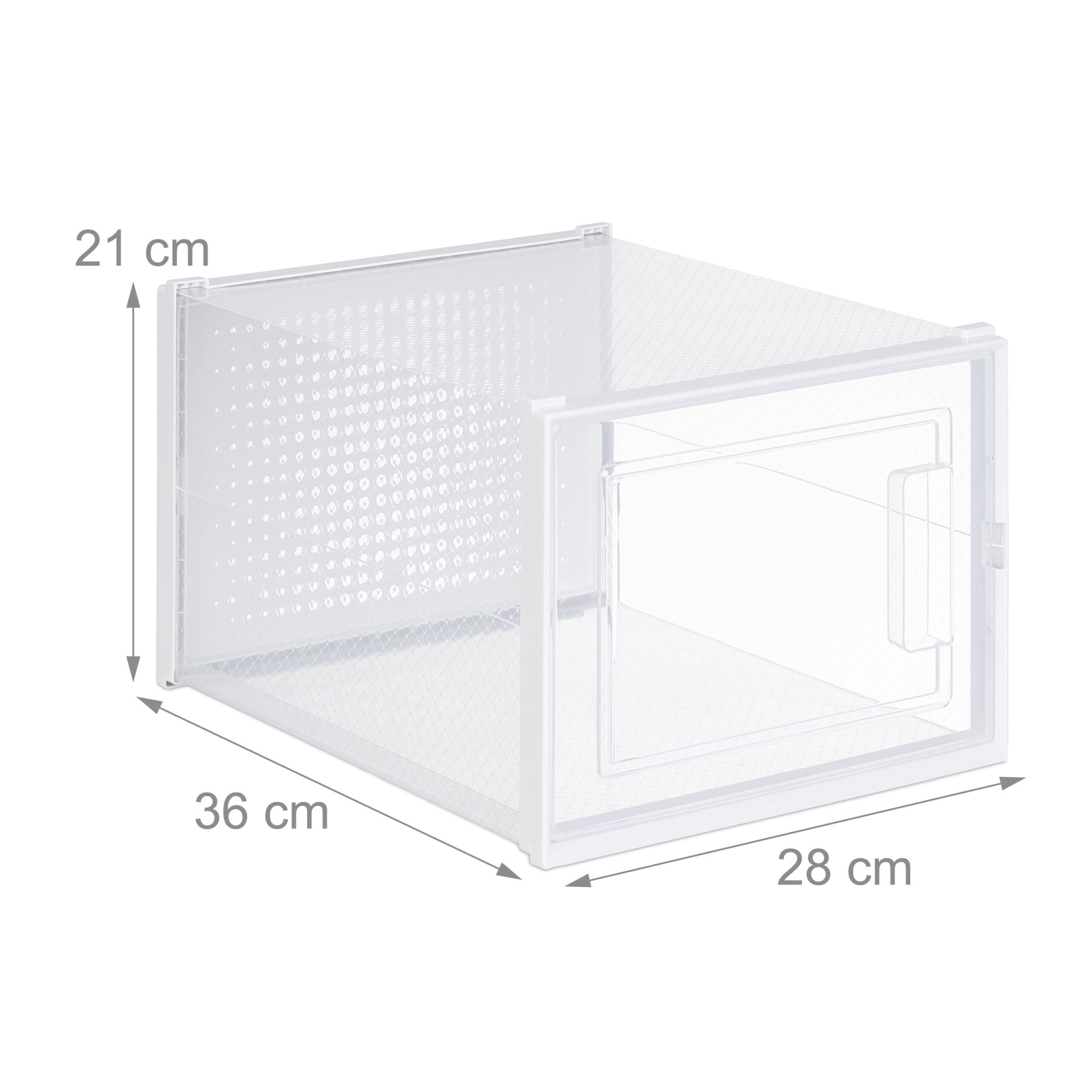 Schuhboxen 6er-Set Weiss-Transparent von Relaxdays
