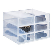 Schuhboxen für Stiefel 6er-Set Weiss-Transparent von Relaxdays