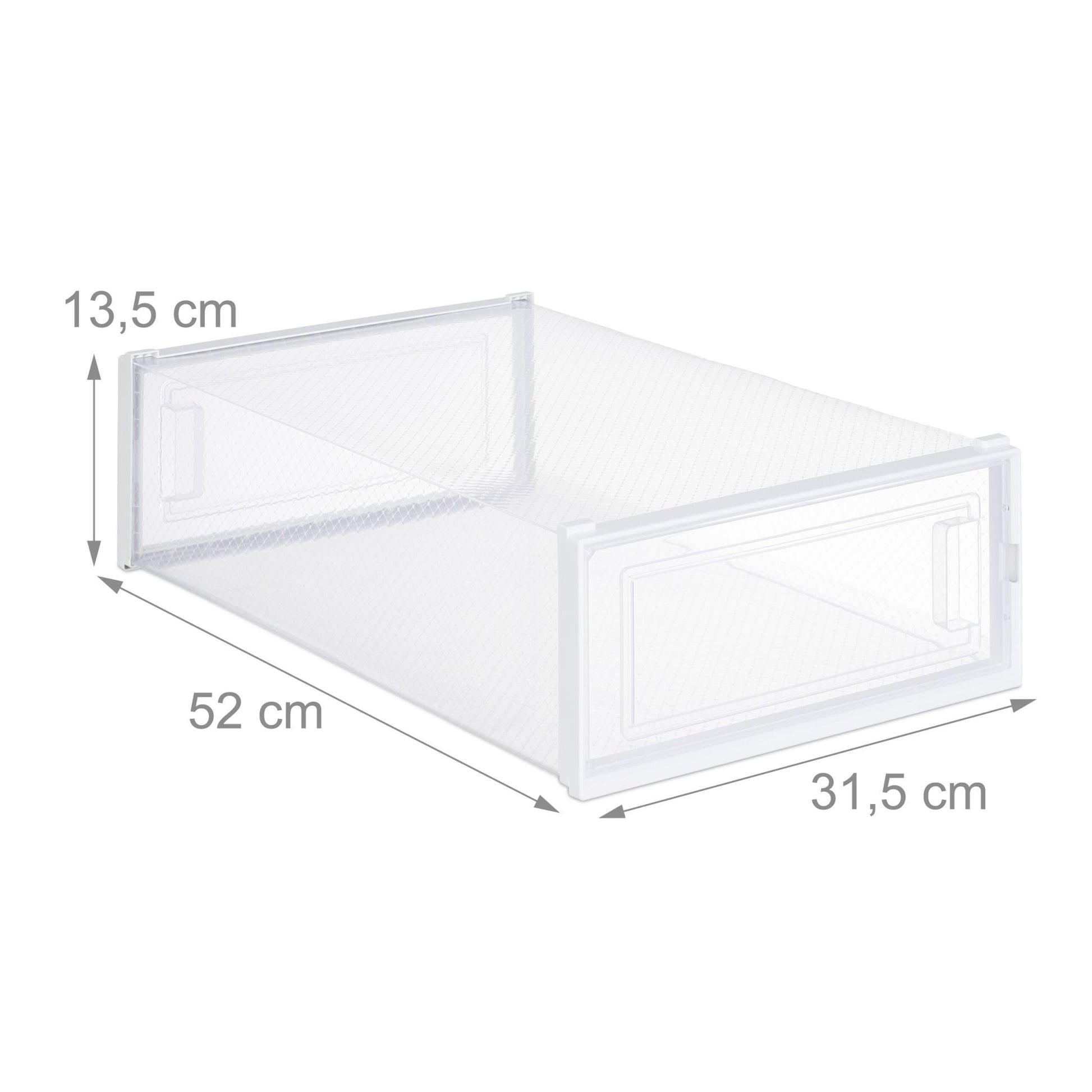 Schuhboxen für Stiefel 6er-Set Weiss-Transparent von Relaxdays